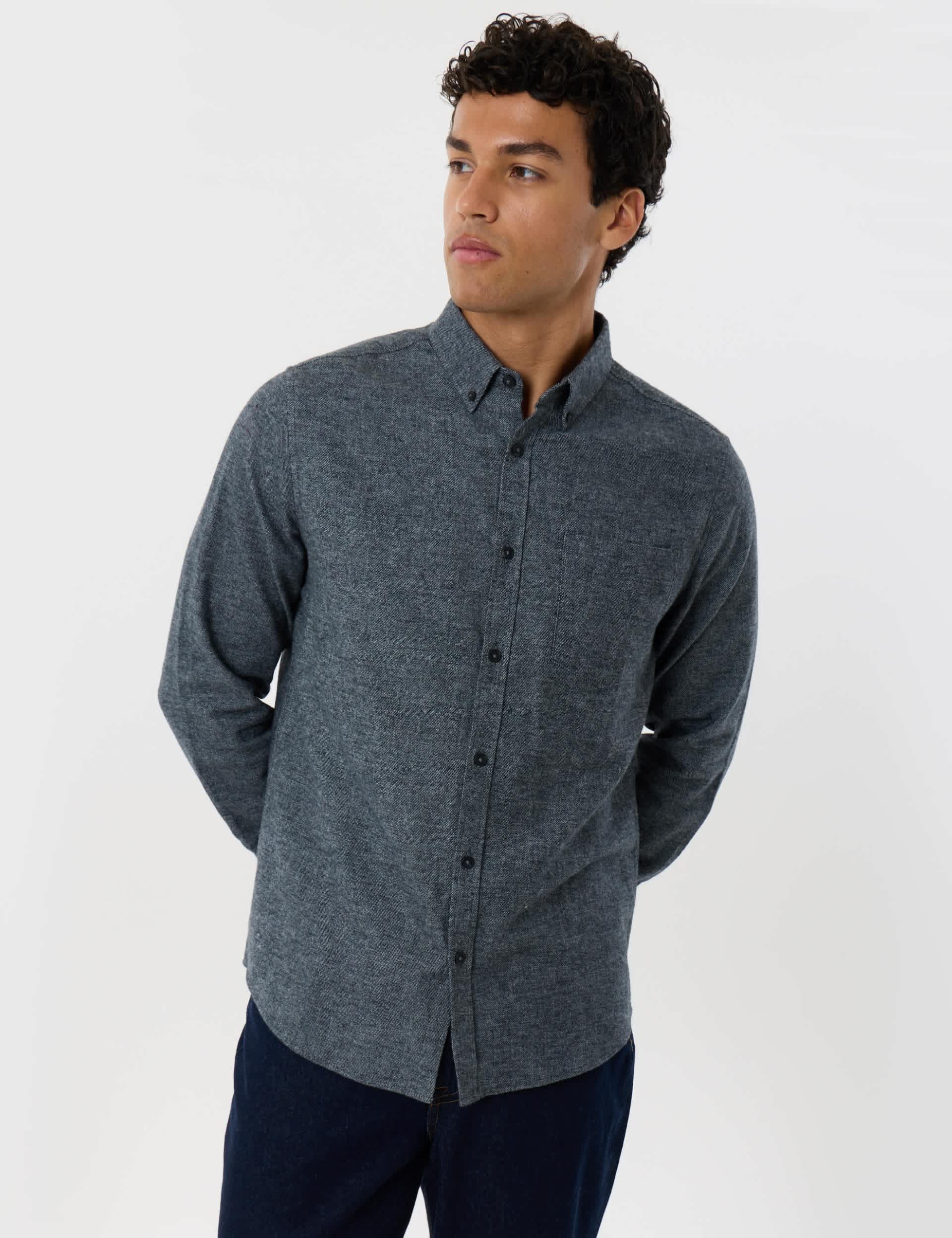 Regular Fit Pure Cotton Textured Shirt by Threadbare at M&S