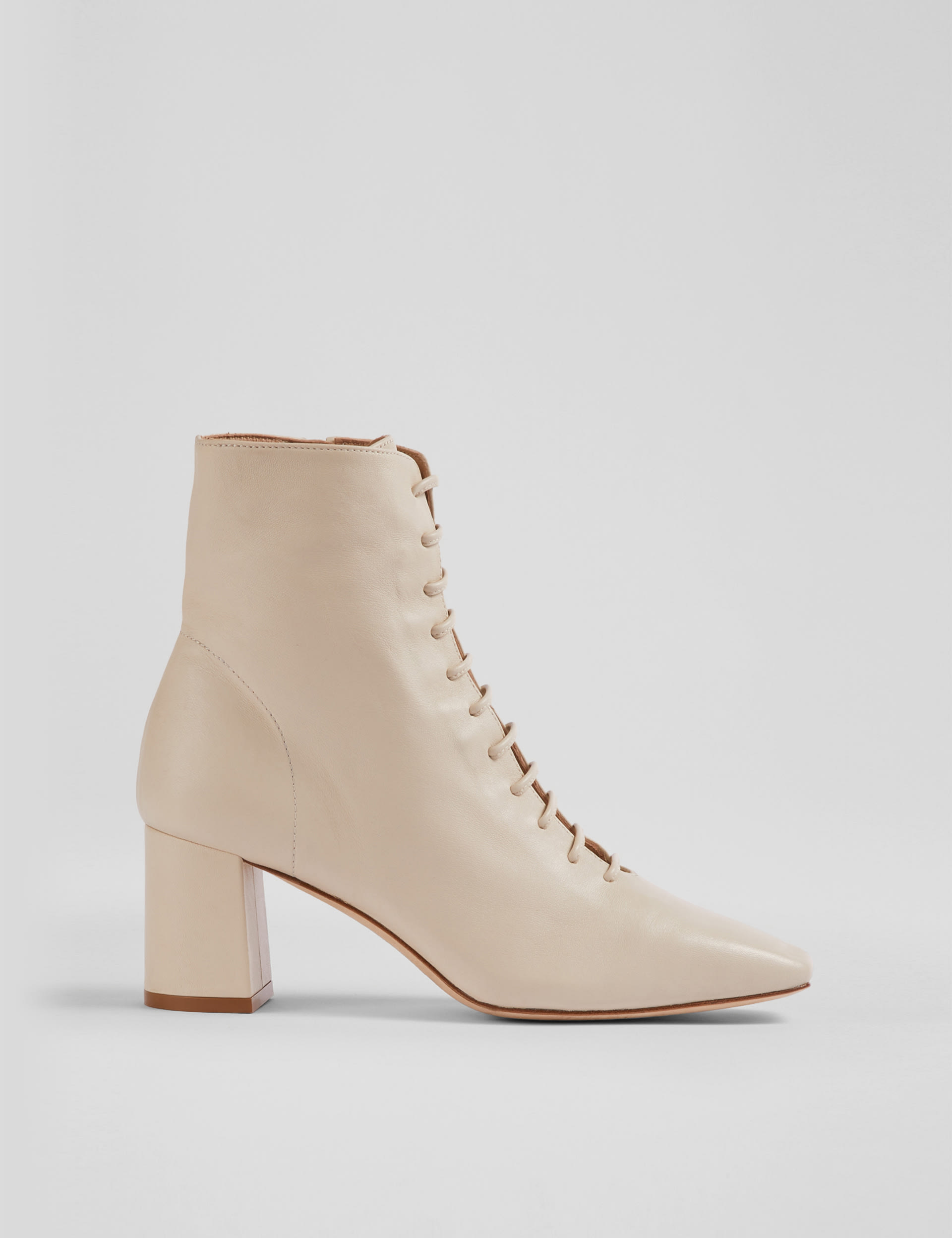 Leather Lace Up Block Heel Square Toe Ankle Boots | LK BENNETT | M&S