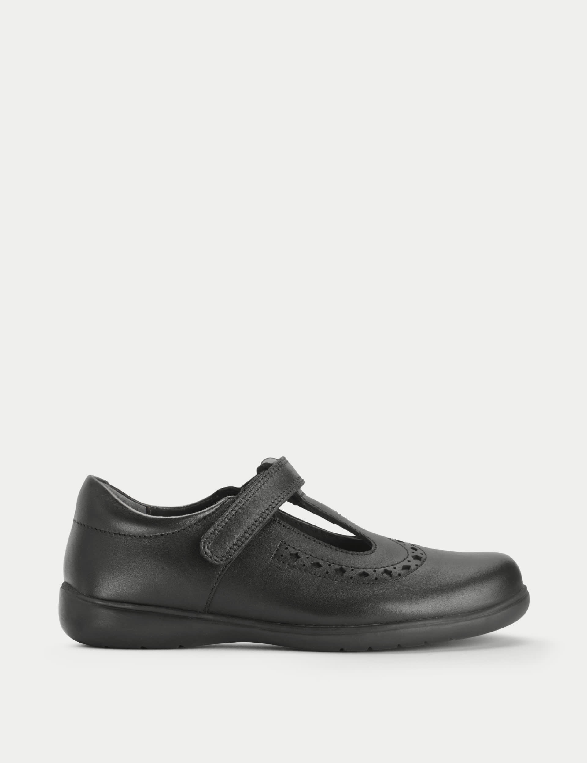 631 - Childrens Black Sahara T-Strap Shoes main image 1