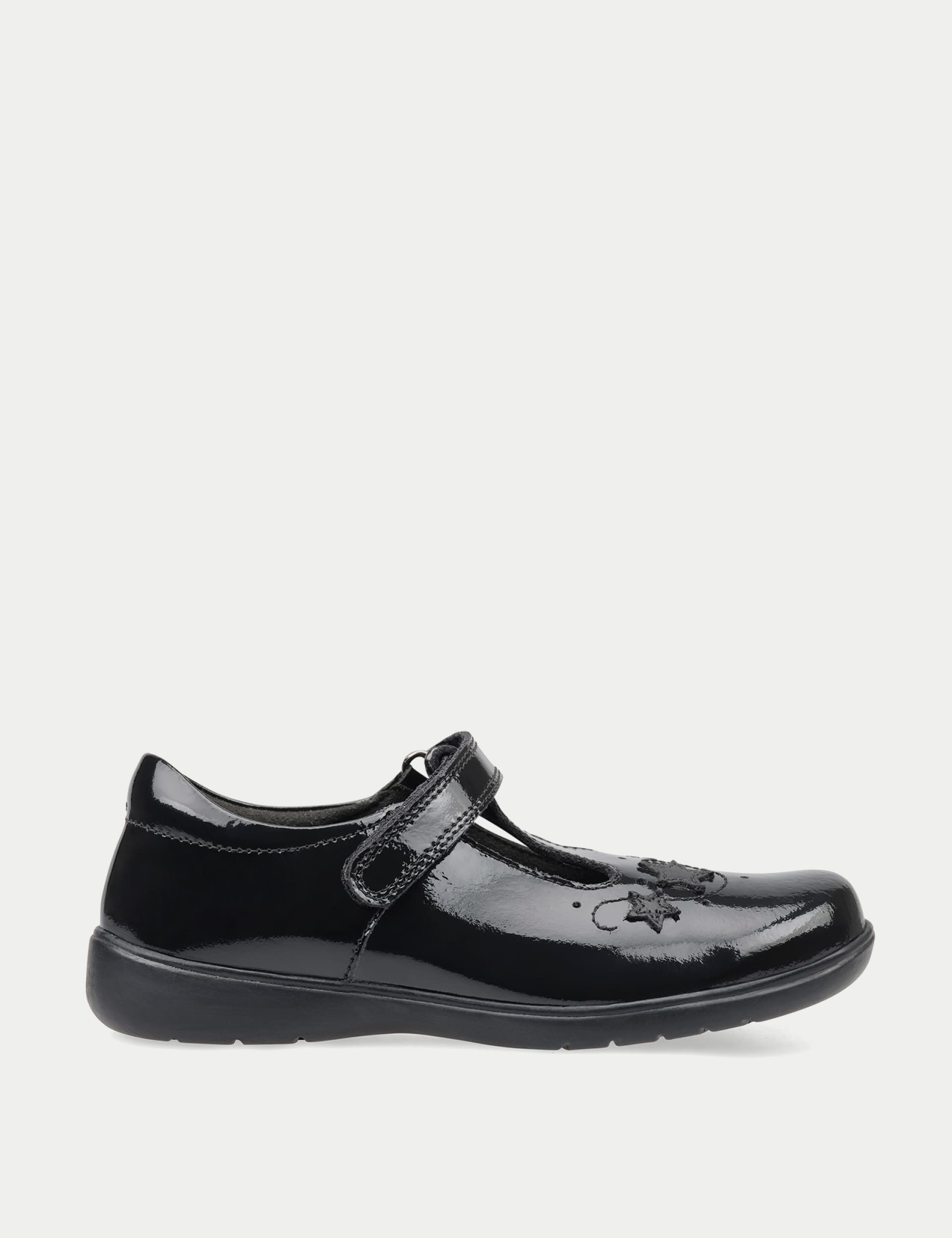 631 - Childrens Black Sahara T-Strap Shoes