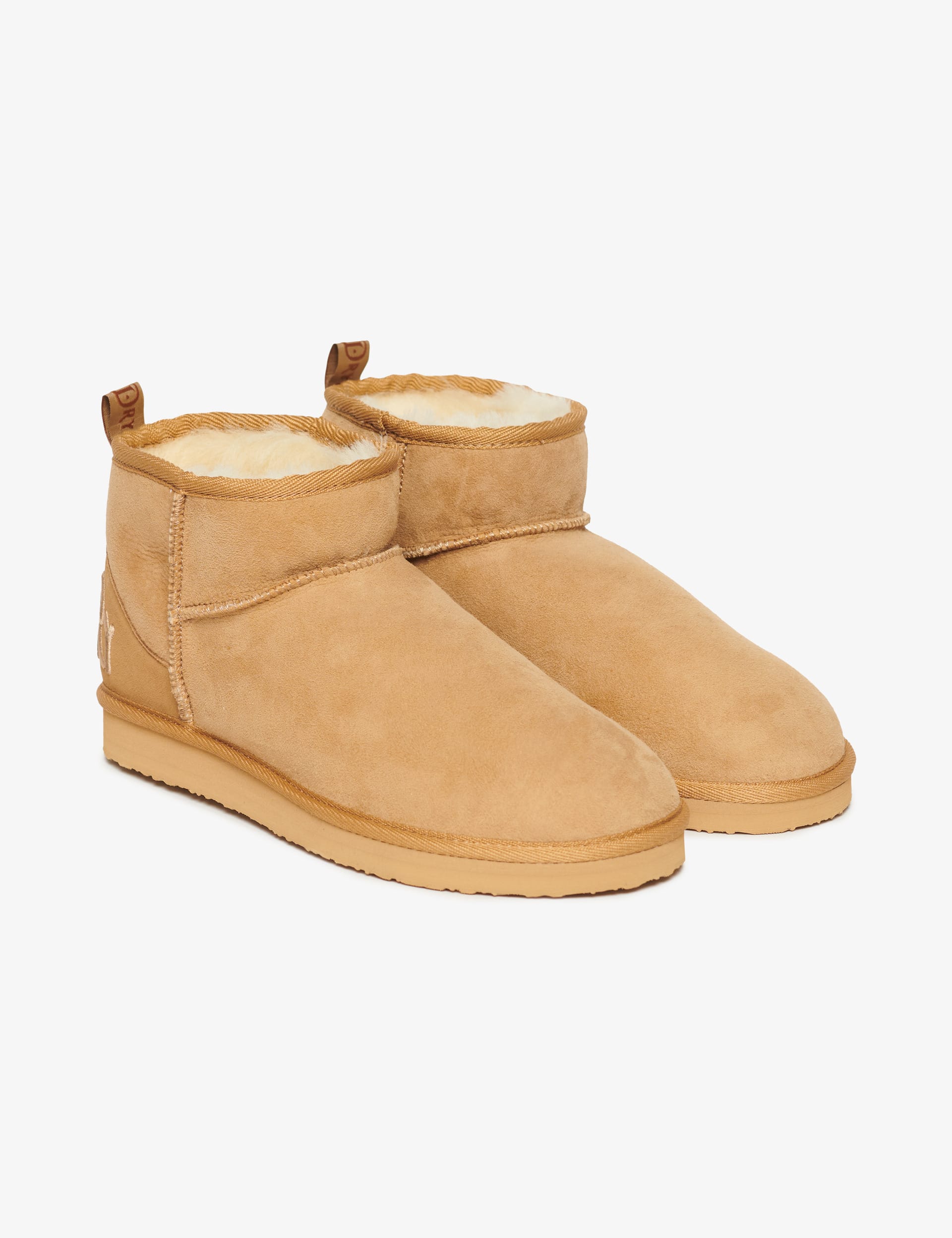 BOTTEGA VENETA 26S FUR-LINED ANKLE BOOTS IN BROWN CALFSKIN AND WHITE WOOL