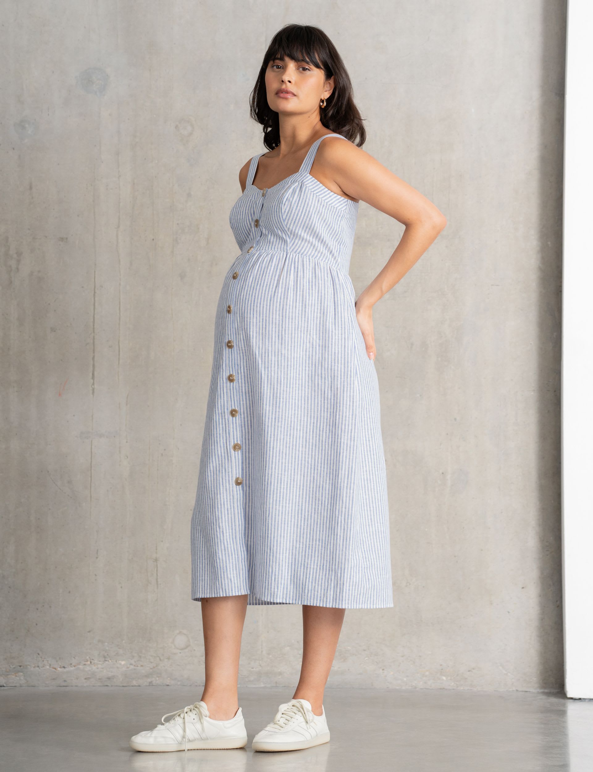Mothercare Linen-Look Striped Dress main image 1