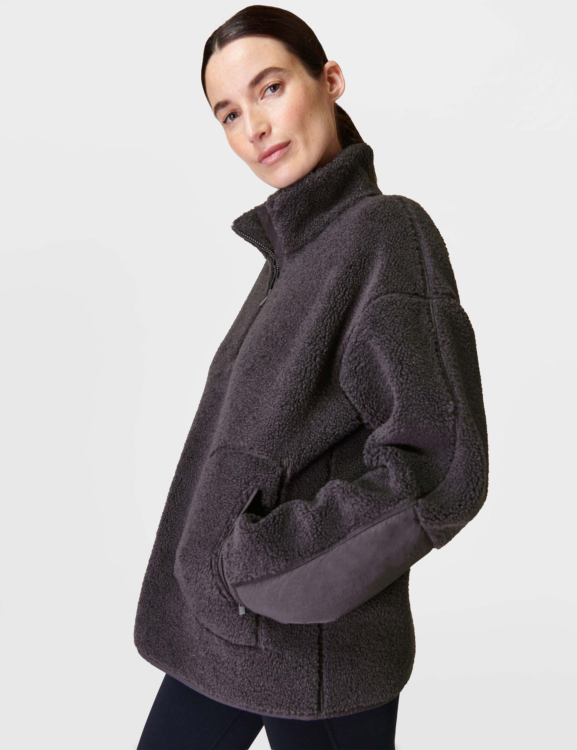 Plush Funnel Neck Half Zip Fleece Jacket | Sweaty Betty | M&S