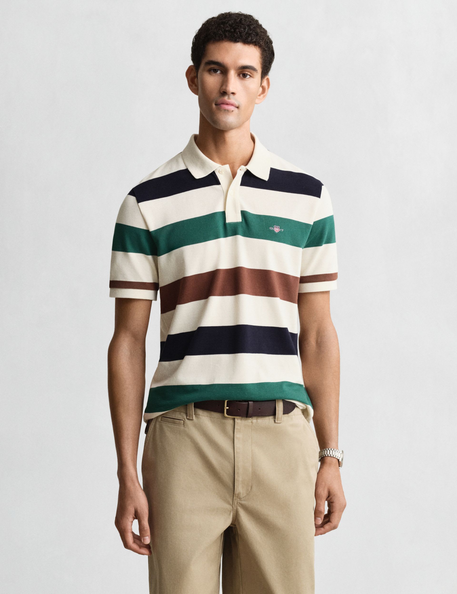 Striped polo shirt