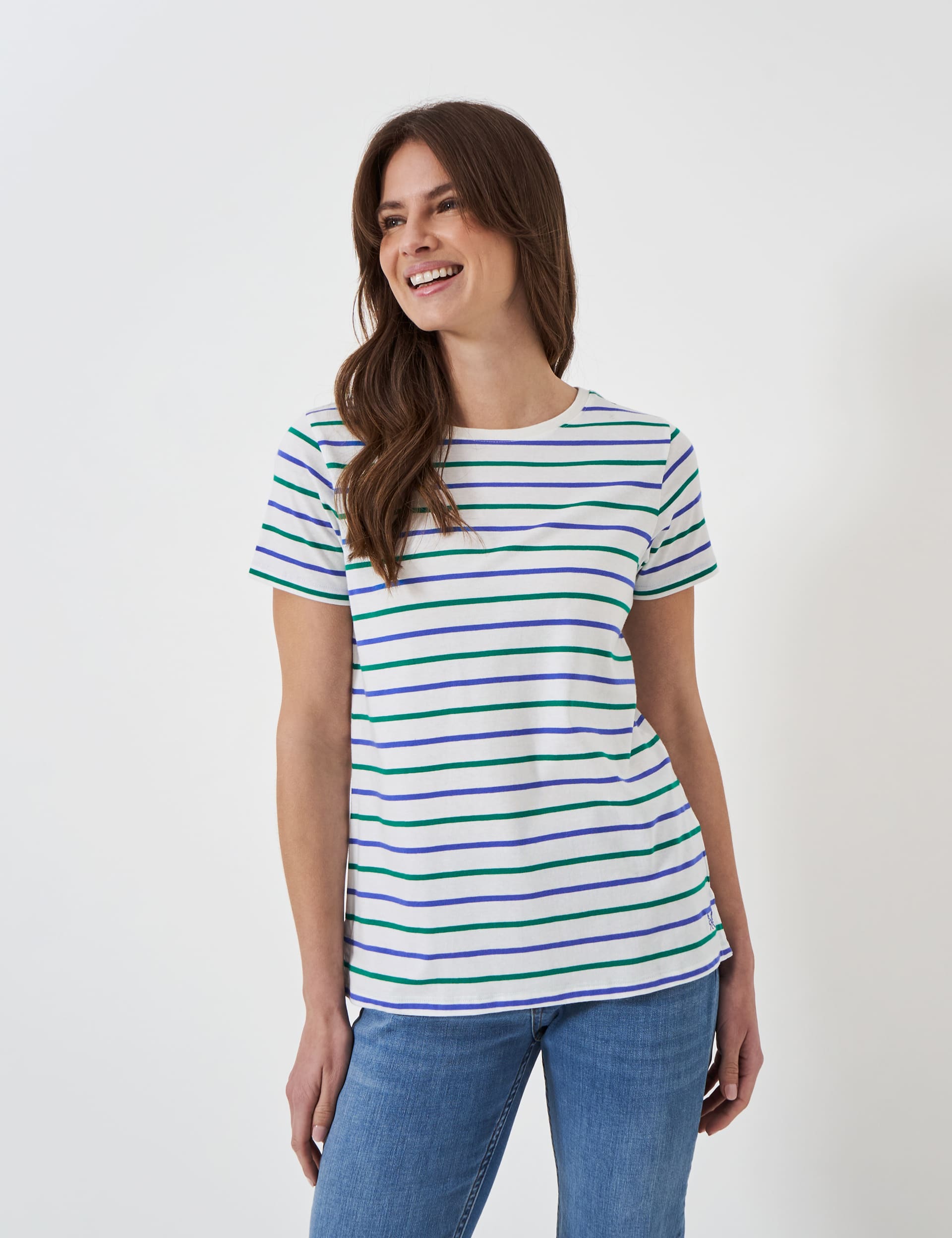 Pure Cotton Striped T-Shirt | Crew Clothing | M&S