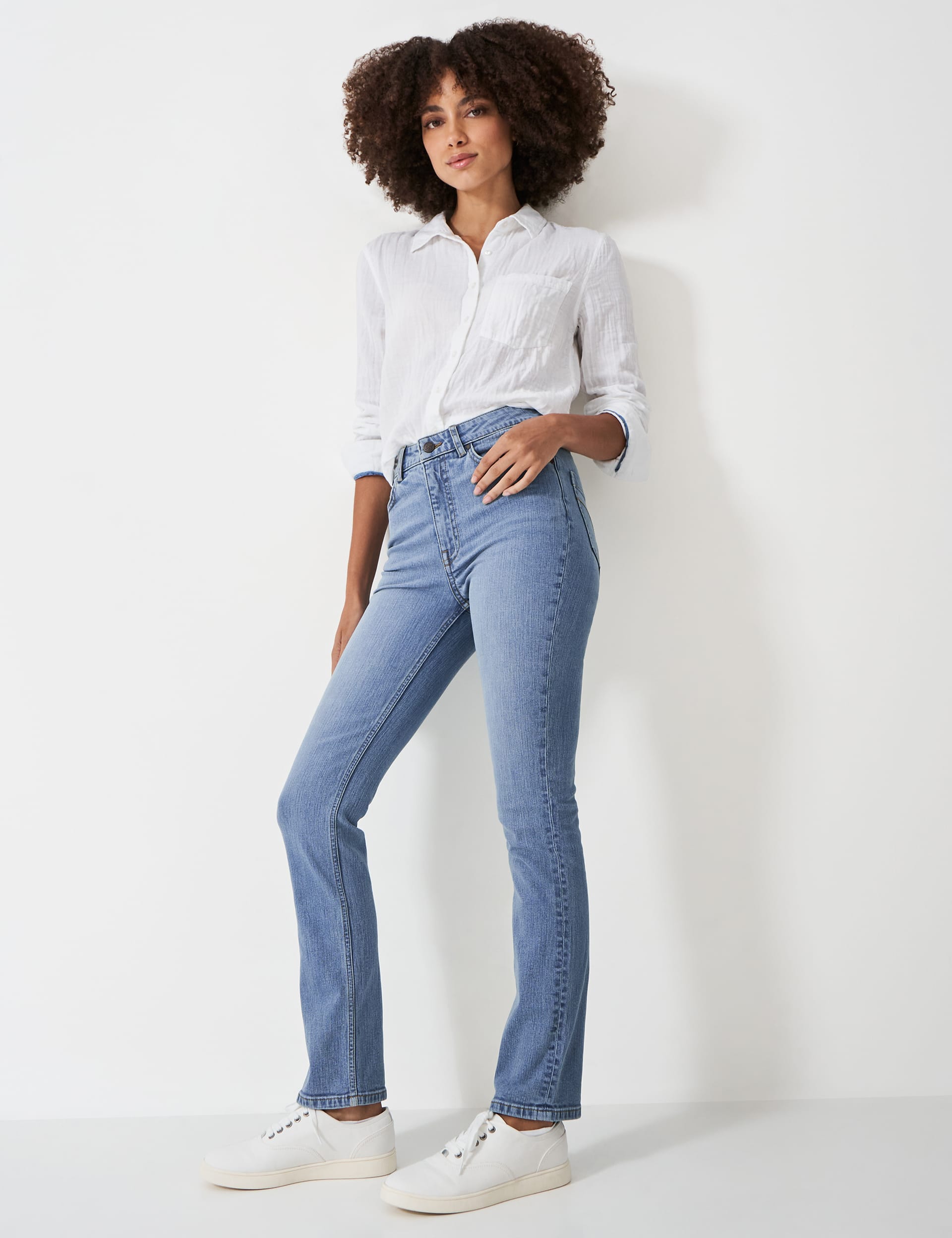 Myosotis Mid Rise Distressed Sneak Peek Straight Leg Jeans