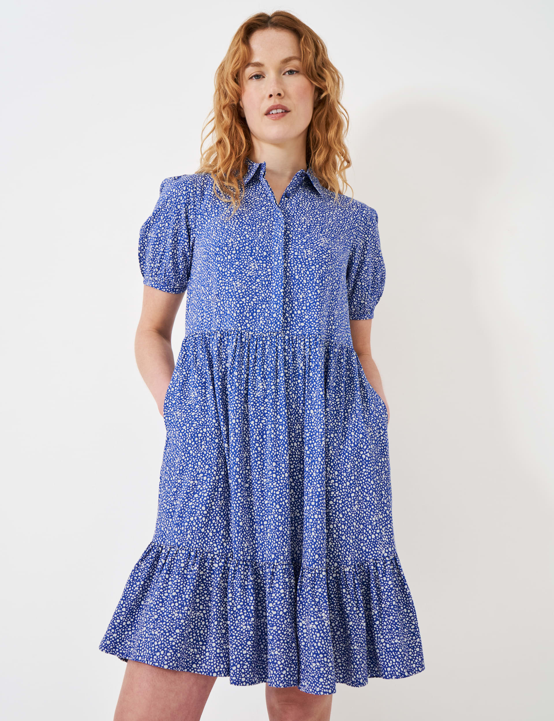 Polka Dot Knee Length Shirt Dress | Crew Clothing | M&S