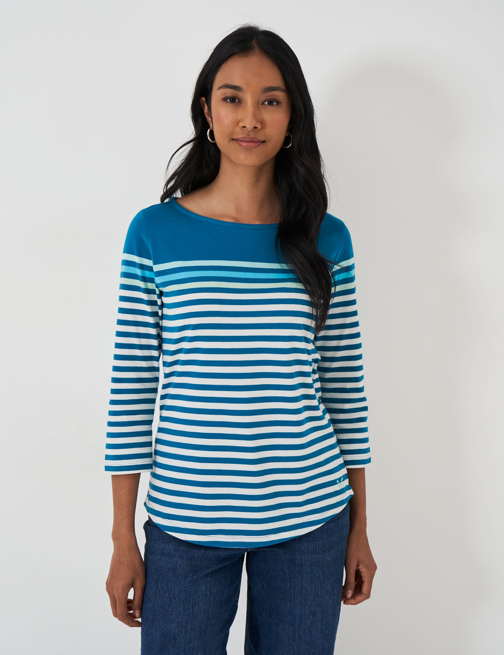 Tailored Terrie Cotton Stripe Top