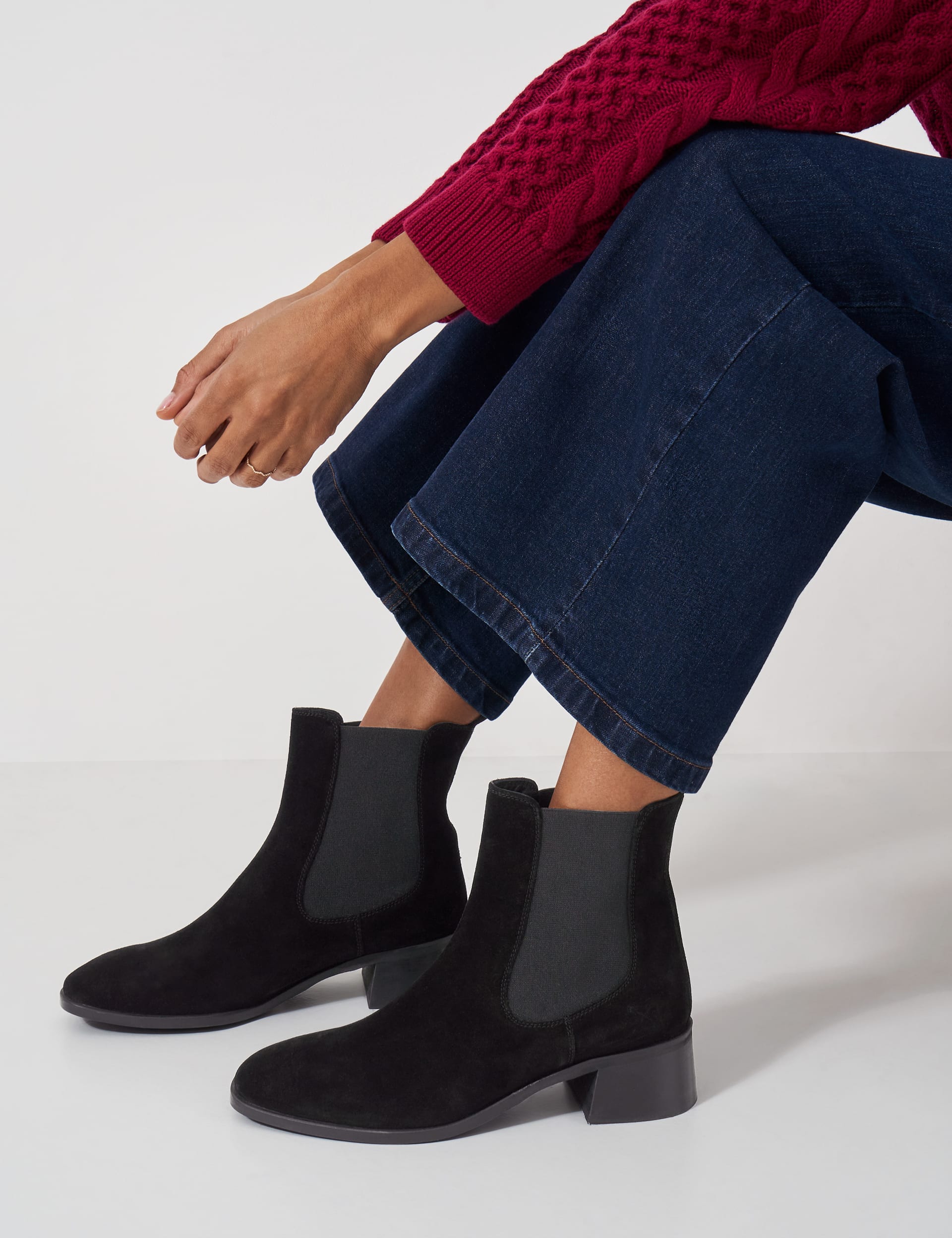 chelsea block heel ankle boots
