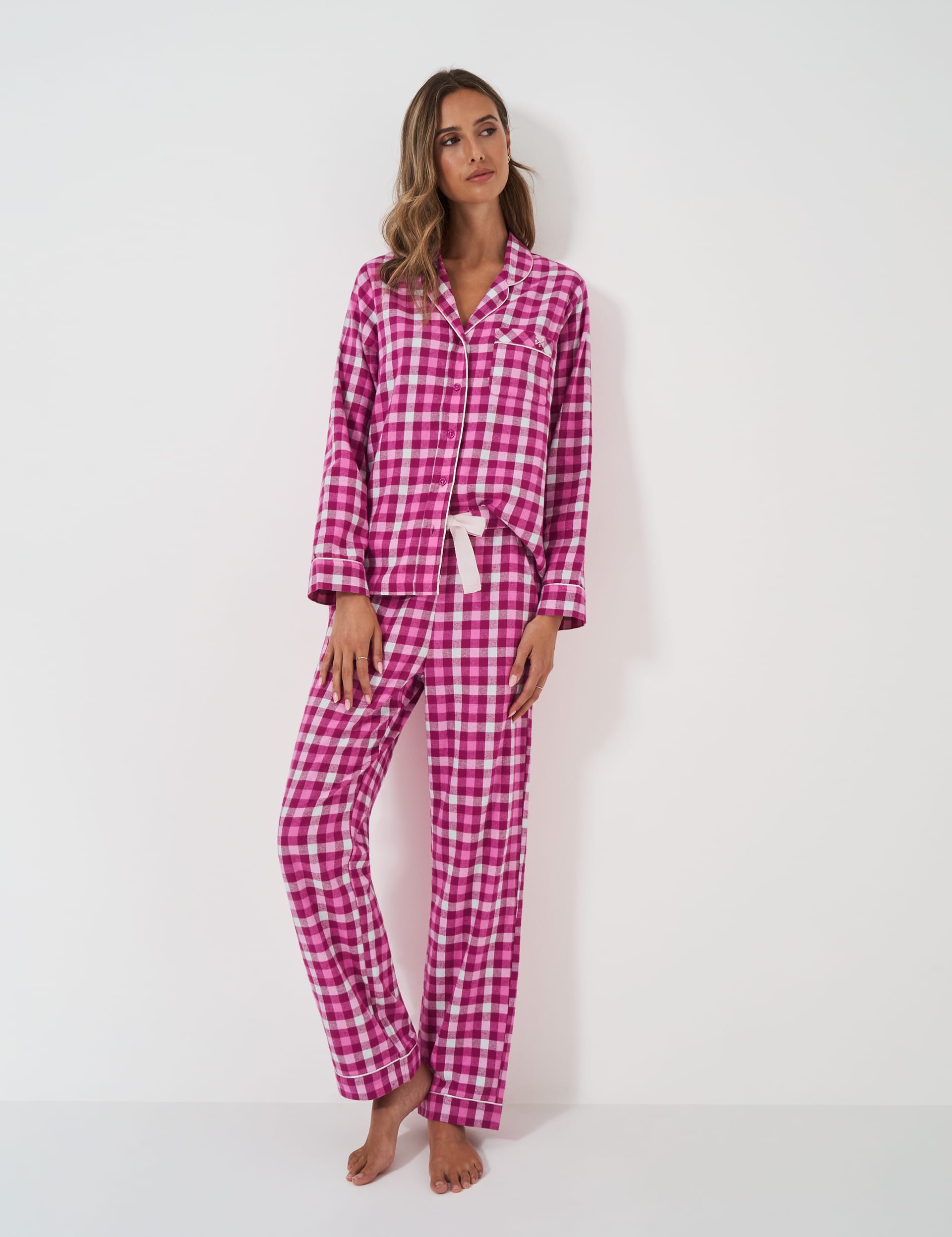 Pure Cotton Checked Pyjama Set | Crew Clothing | M&S