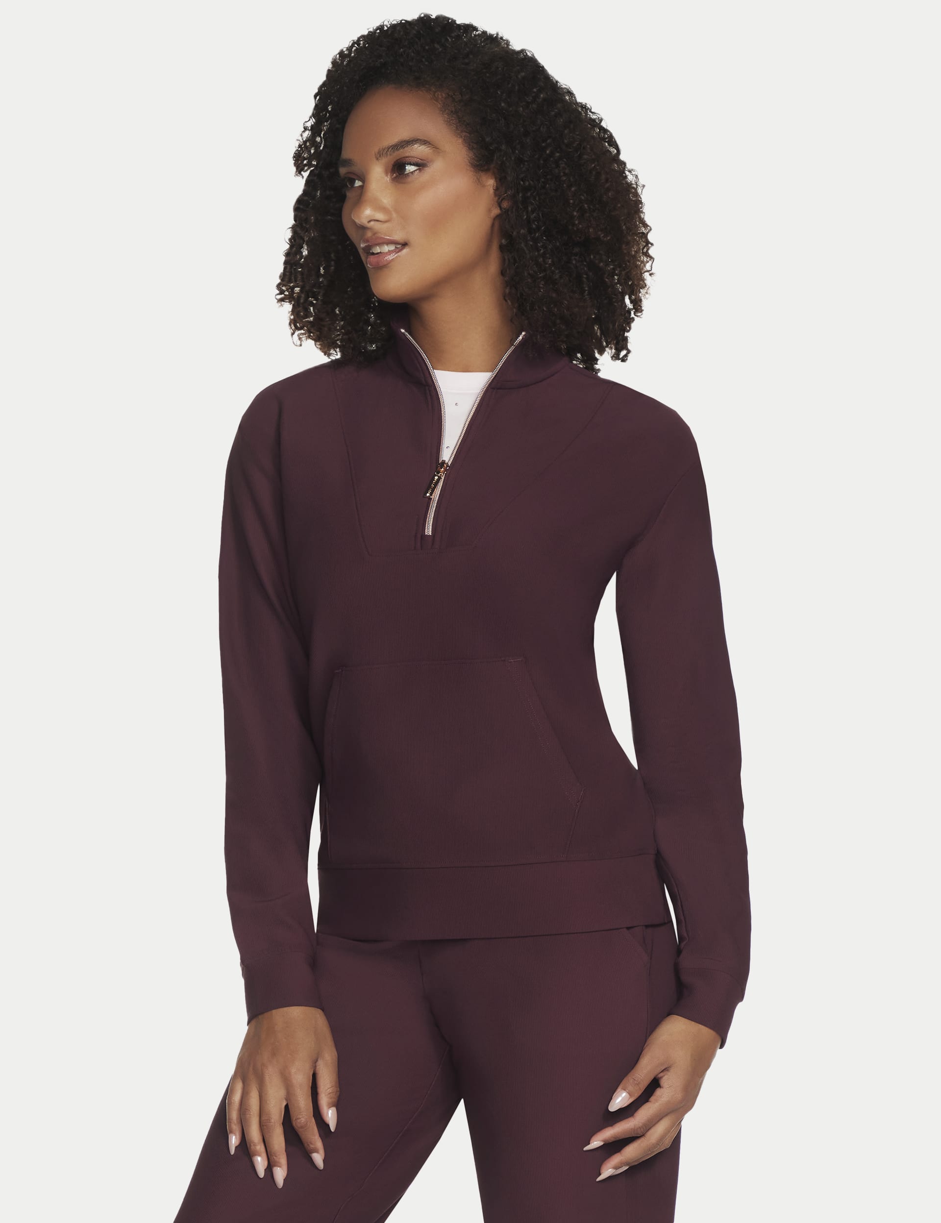 Go Luxe Ribbed Half Zip Sweatshirt