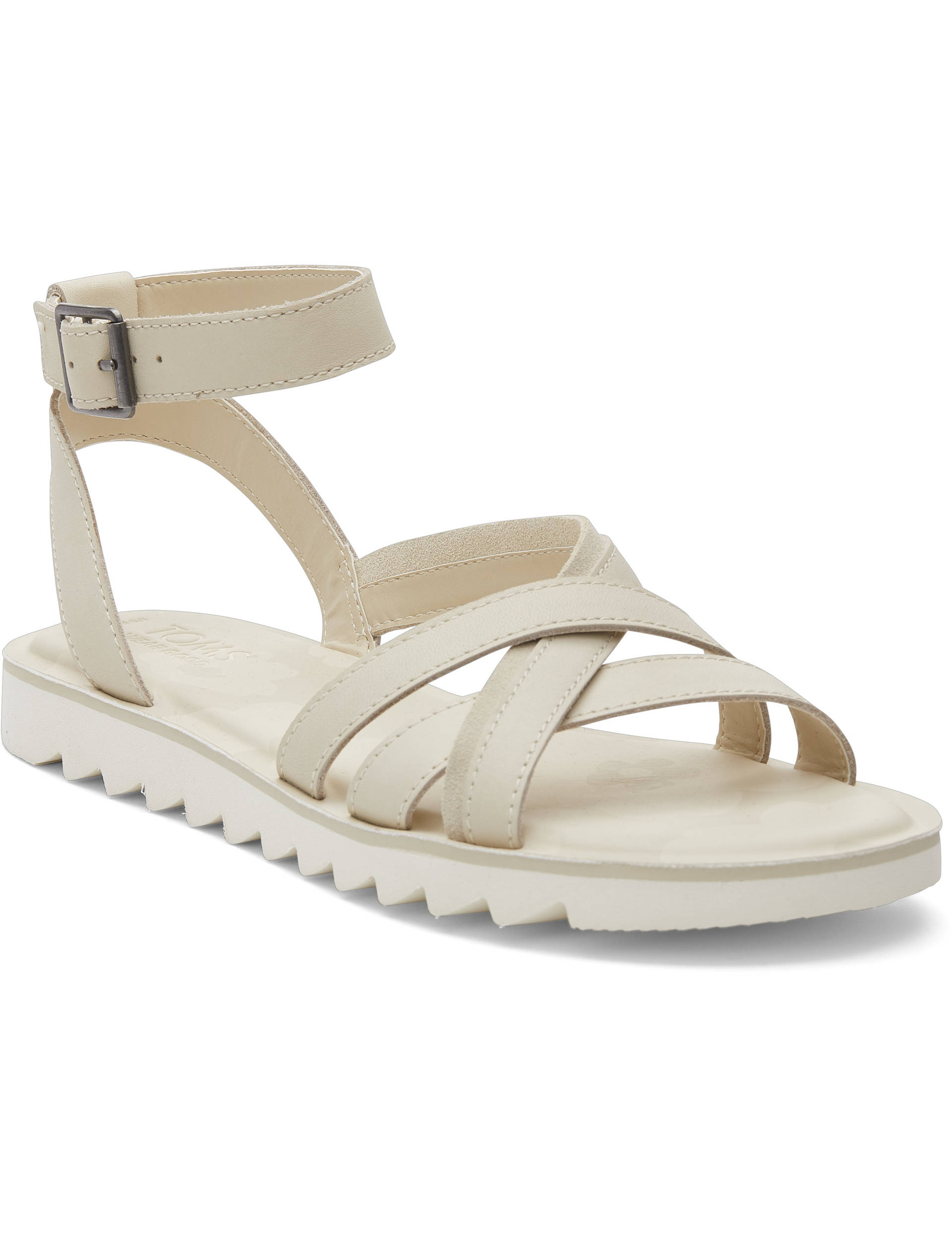 Leather Flatform Ankle Strap Sandals