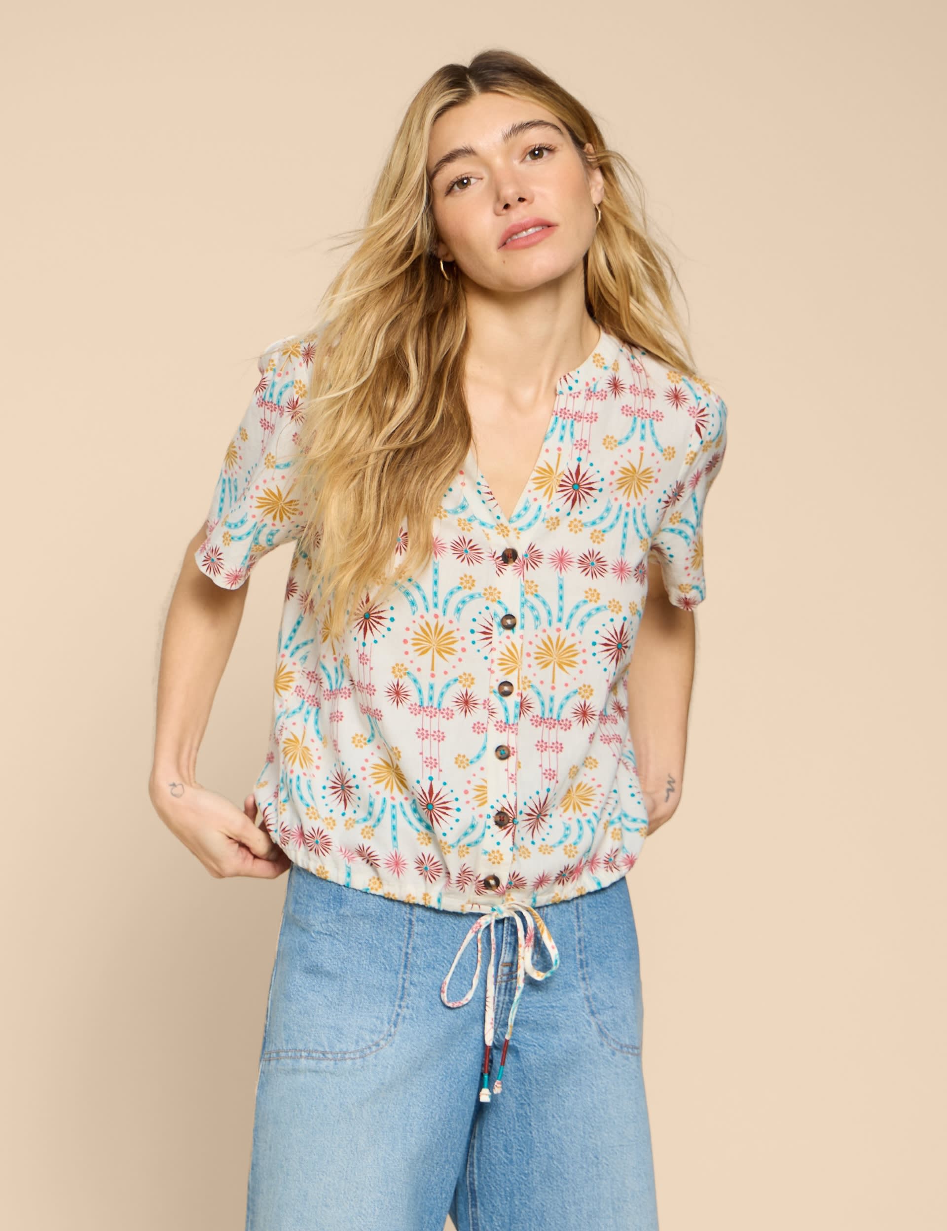 Linen Rich Printed Shirt | White Stuff | M&S