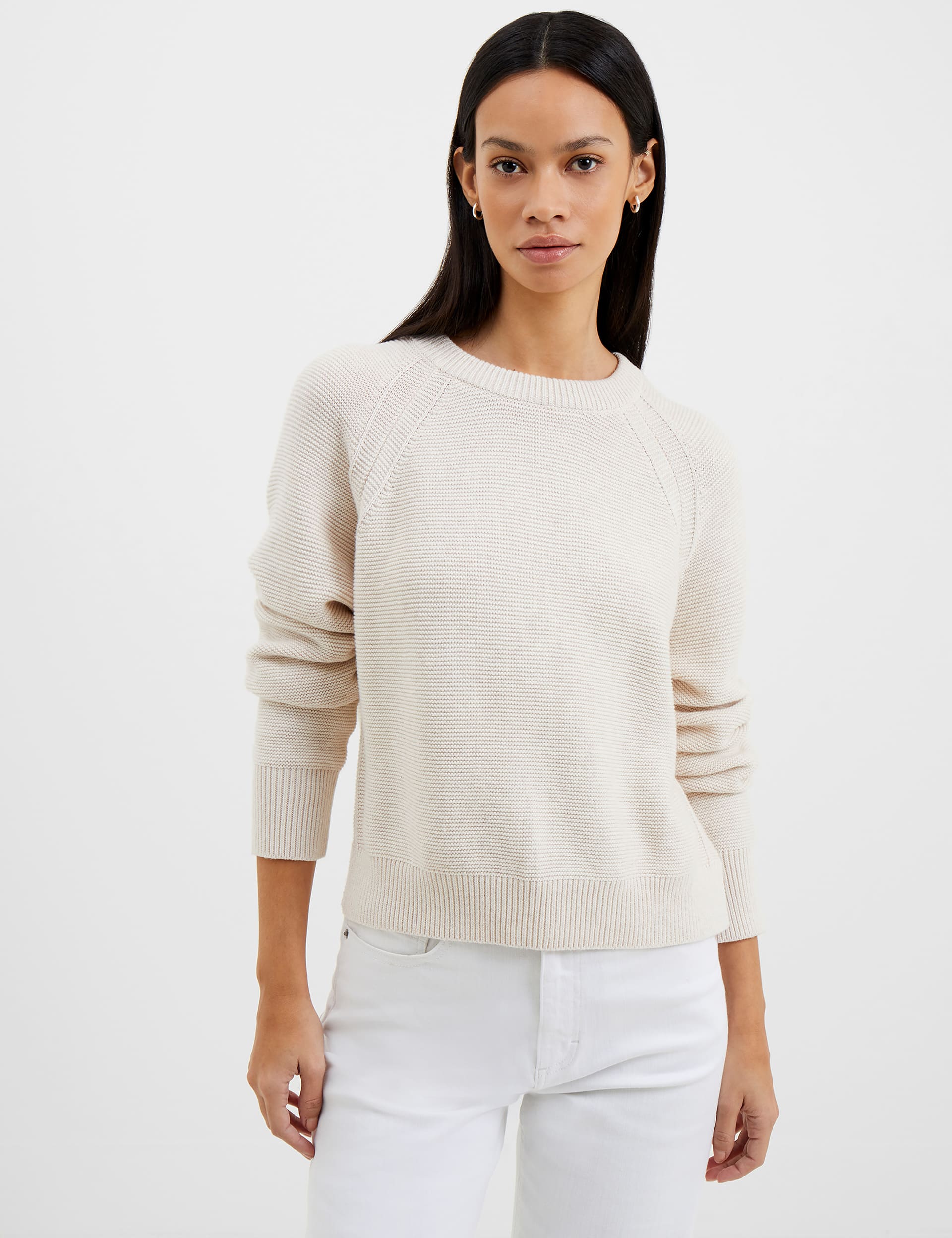 Pure Cotton Textured Round Neck Jumper | French Connection | M&S