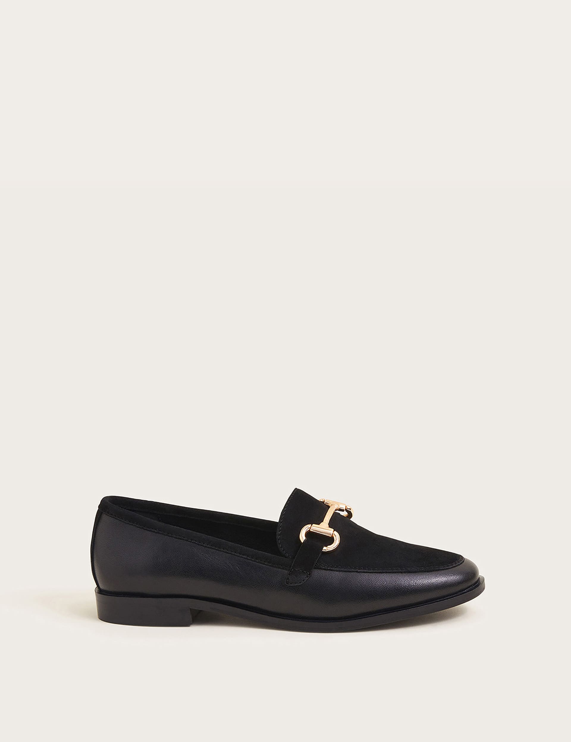 Leather Bar Block Heel Loafers | Monsoon | M&S