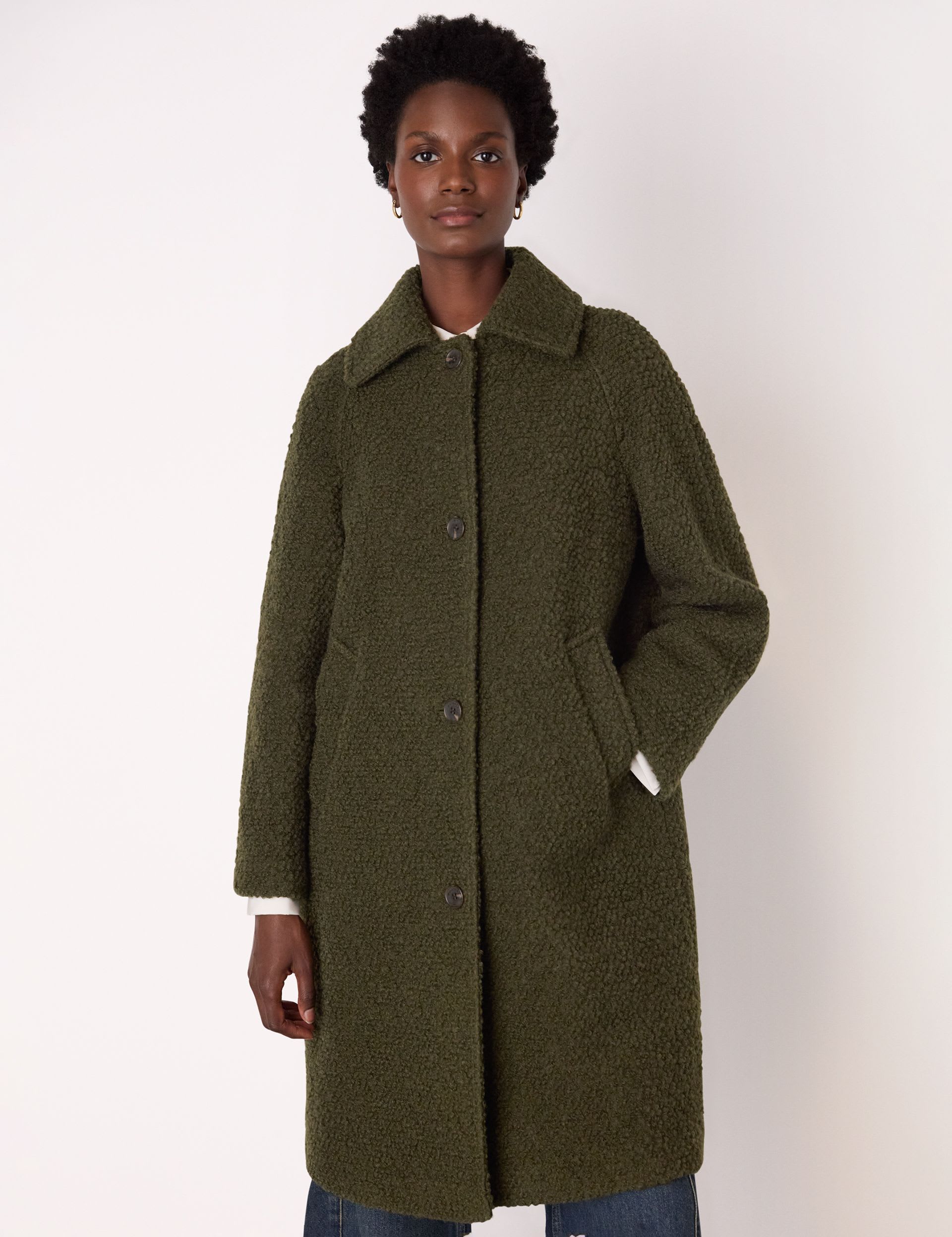 Romy Wool Rich Bouclé Relaxed Collared Coat | Whistles | M&S