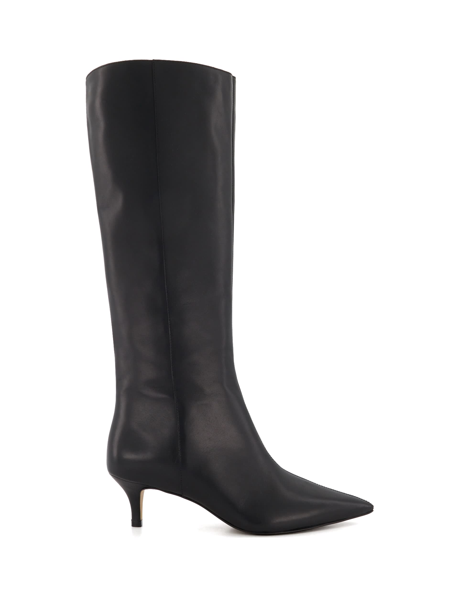 Wide Fit Leather Kitten Heel Knee High Boots | Dune London | M&S