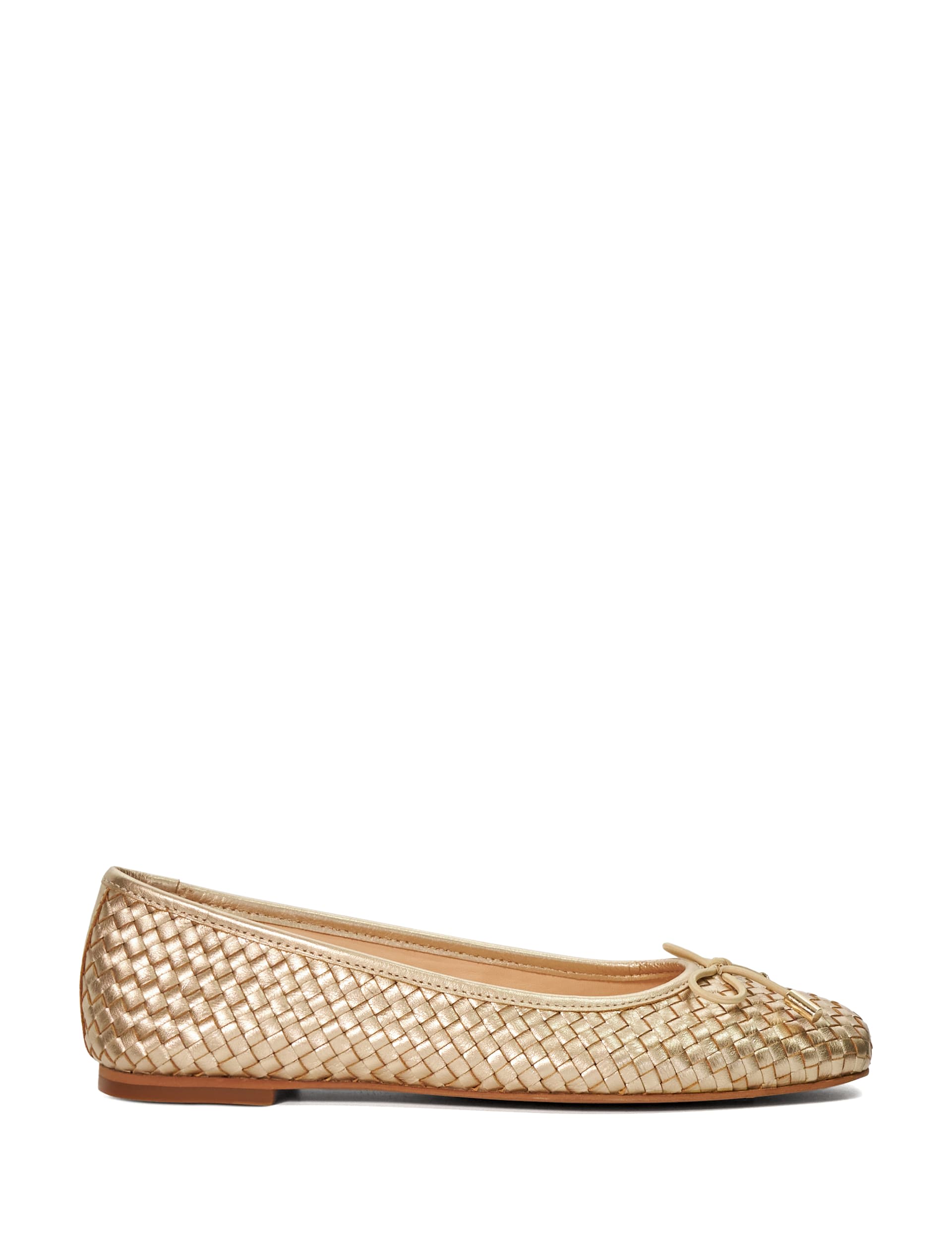 Leather Metallic Flat Ballet Pumps | Dune London | M&S