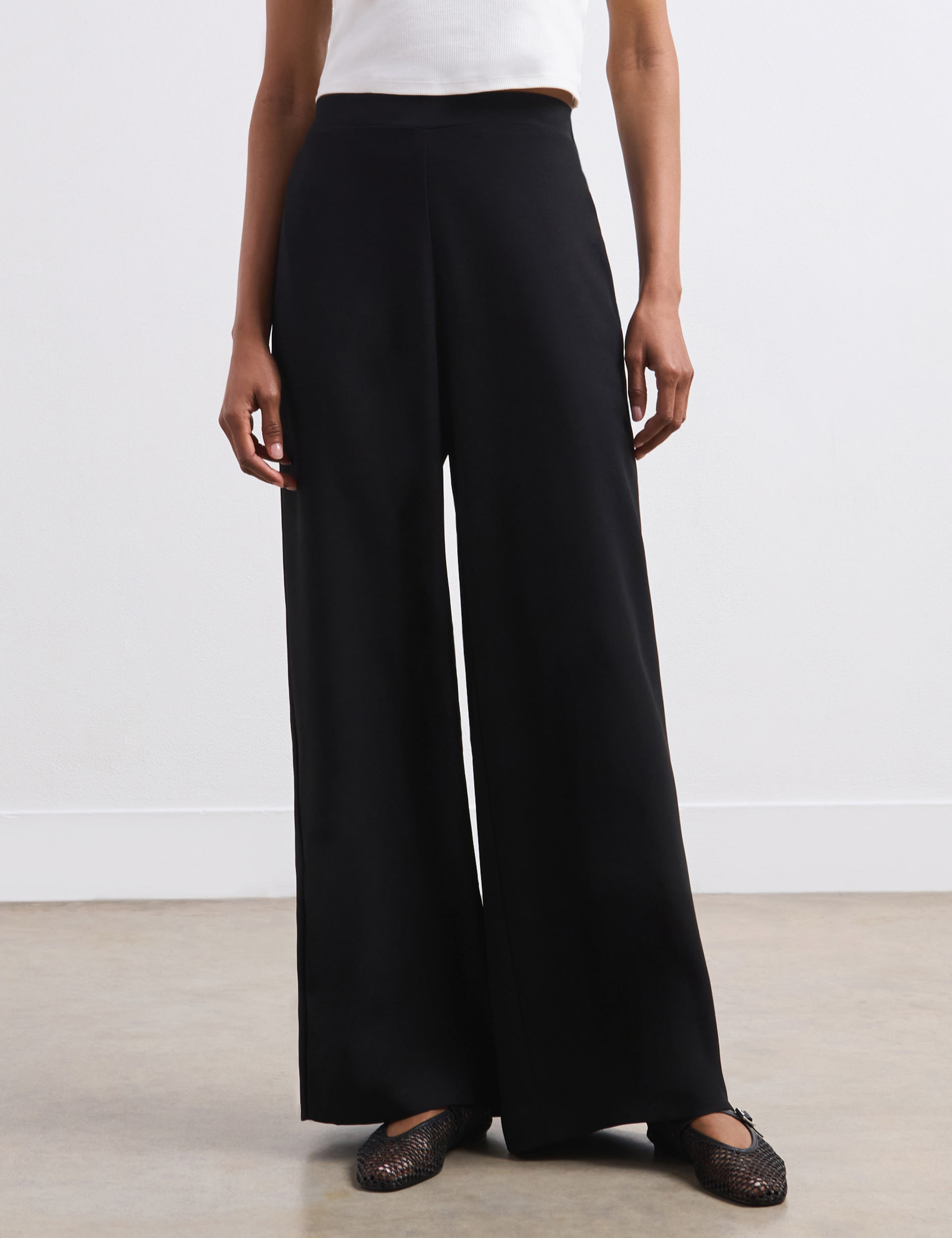 Wide Leg Elasticated Trousers