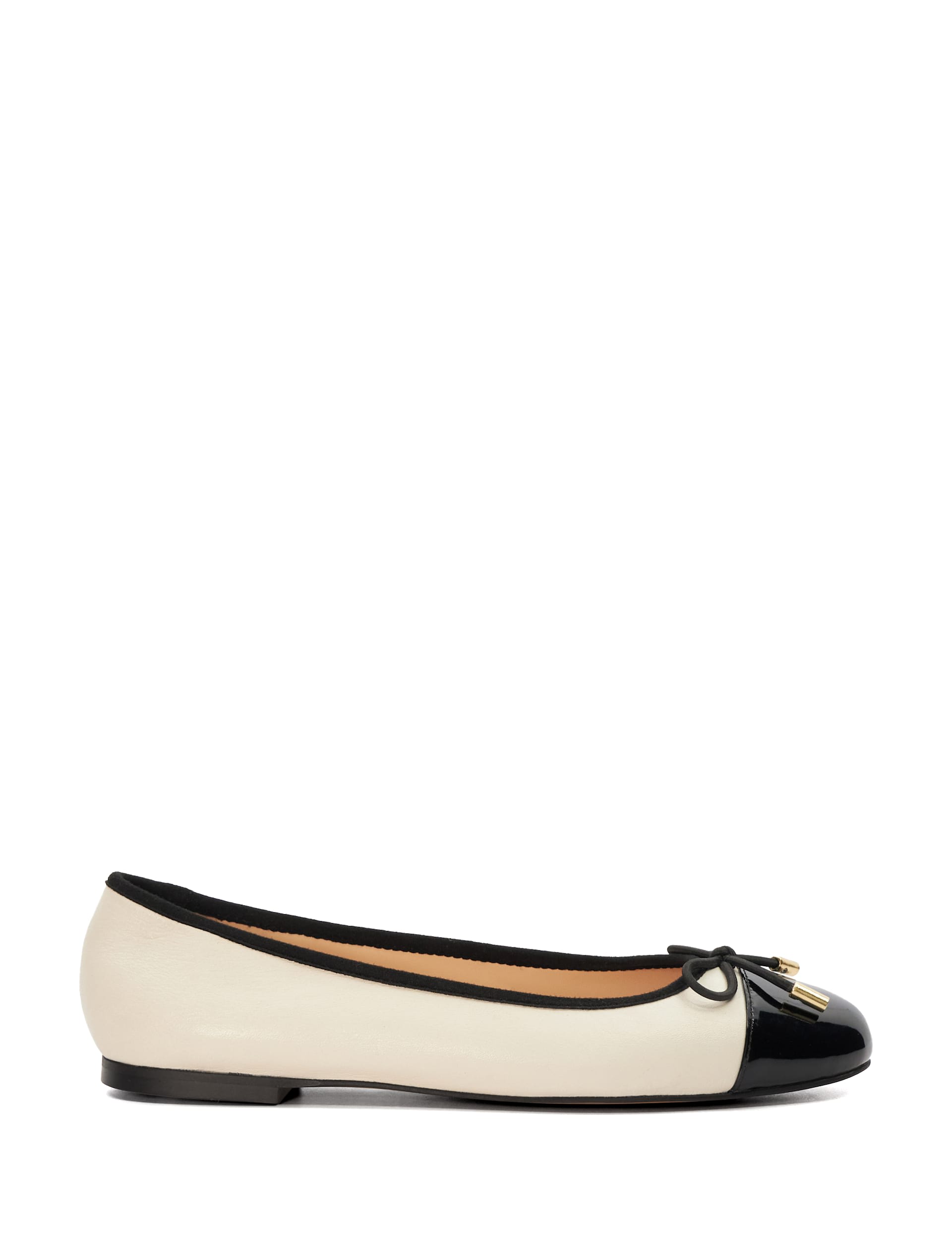 Leather Bow Slip On Flat Ballet Pumps | Dune London | M&S