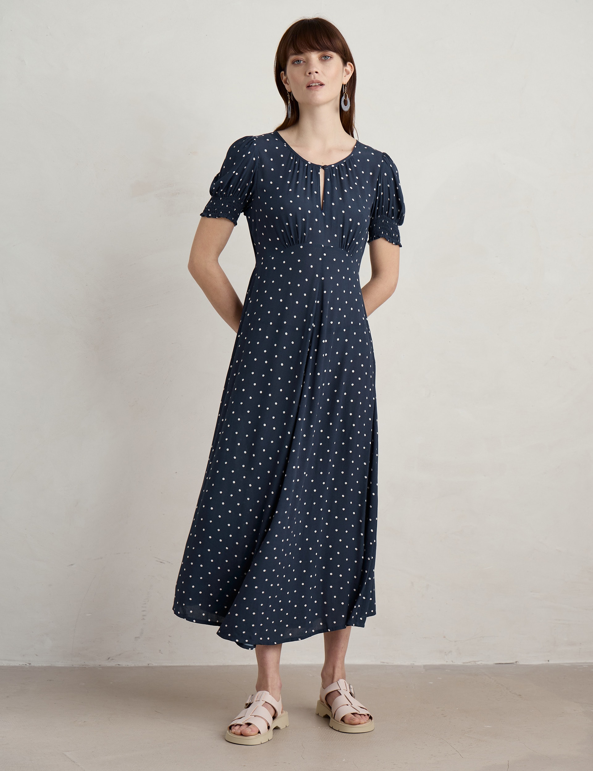 Polka Dot Midaxi Waisted Dress | Seasalt Cornwall | M&S