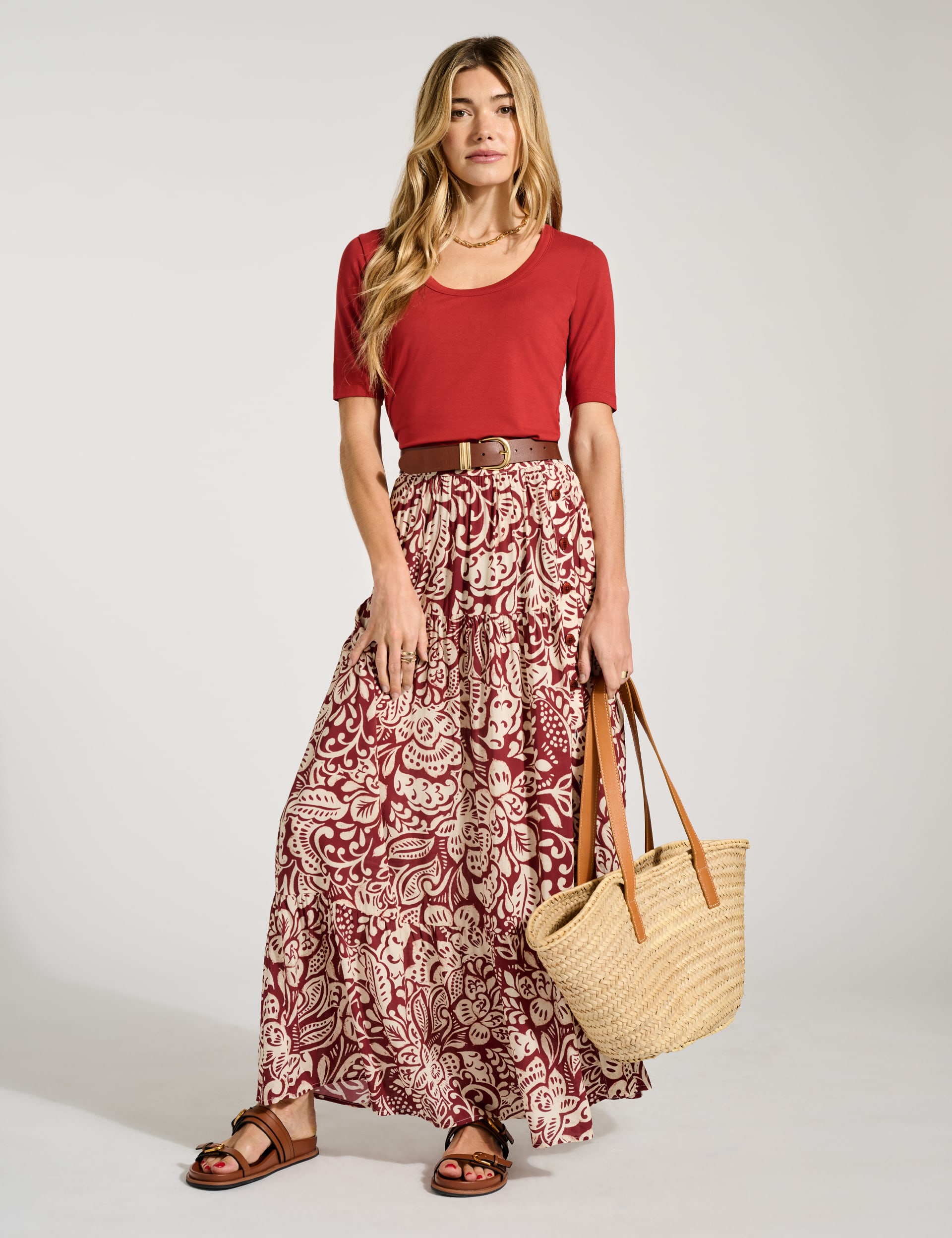 Printed Maxi Tiered Skirt | BAUKJEN | M&S