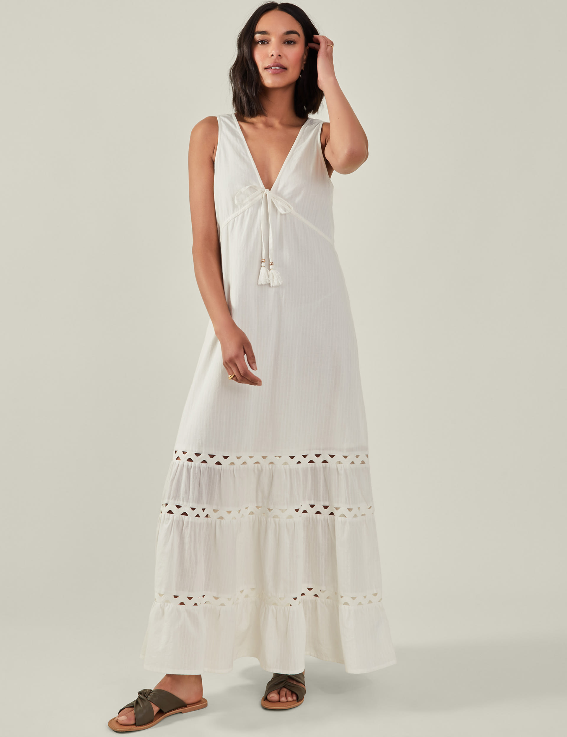 Pure Cotton V-Neck Maxi Beach Dress | ACCESSORIZE | M&S