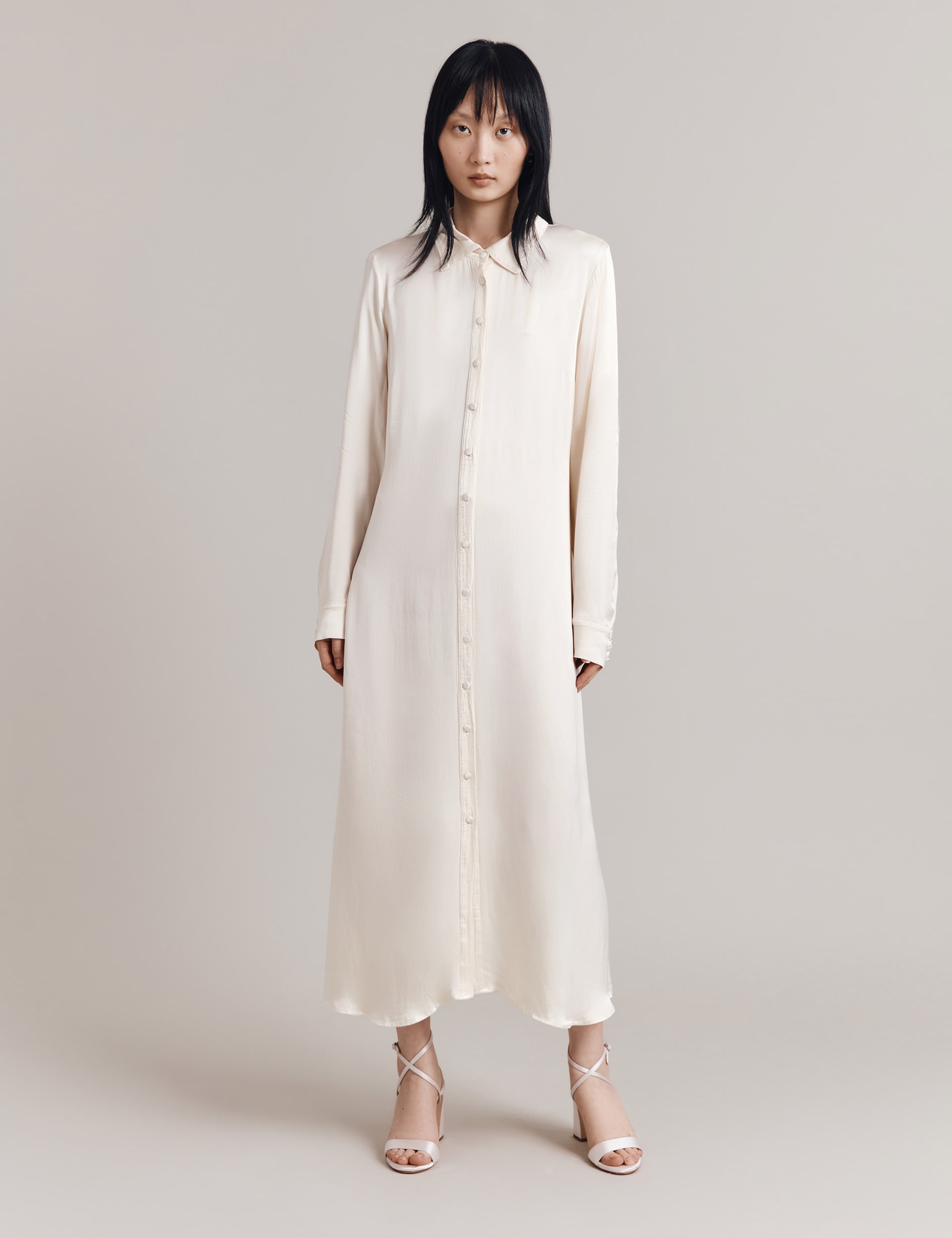 Satin Button Through Maxi Shirt Dress | Ghost | M&S