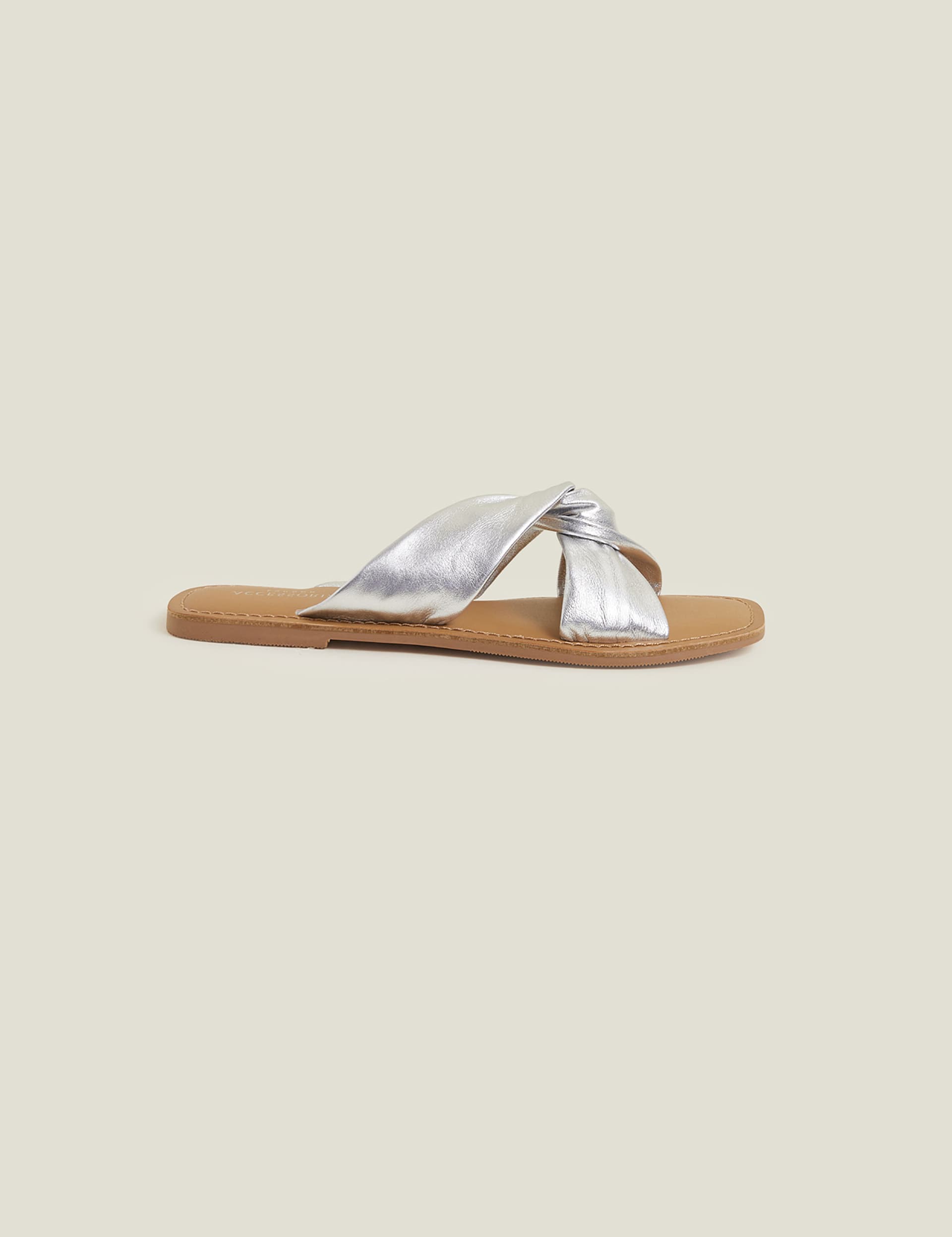 Leather Metallic Flat Sliders | ACCESSORIZE | M&S