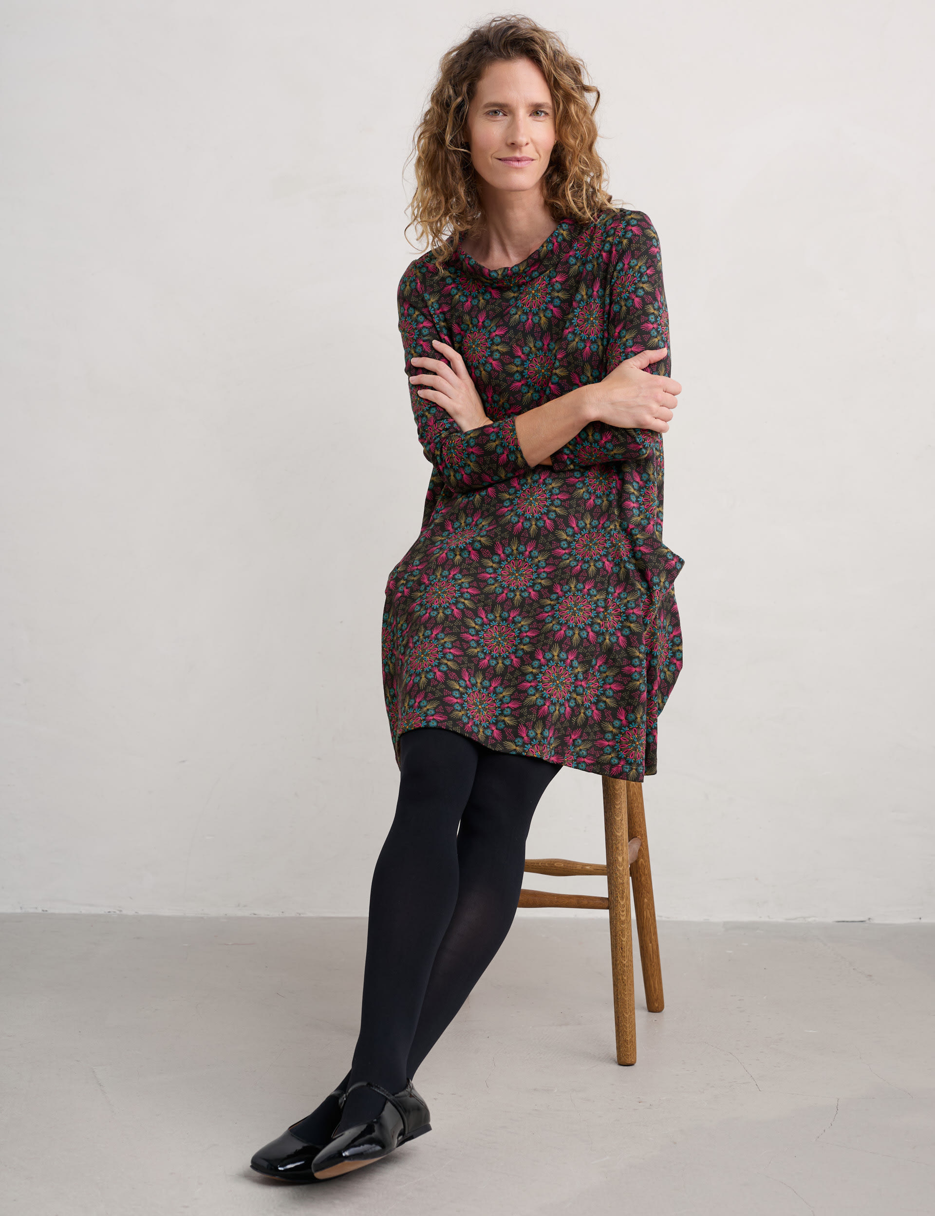 Pure Cotton Printed Knee Length Swing Dress | Seasalt Cornwall | M&S