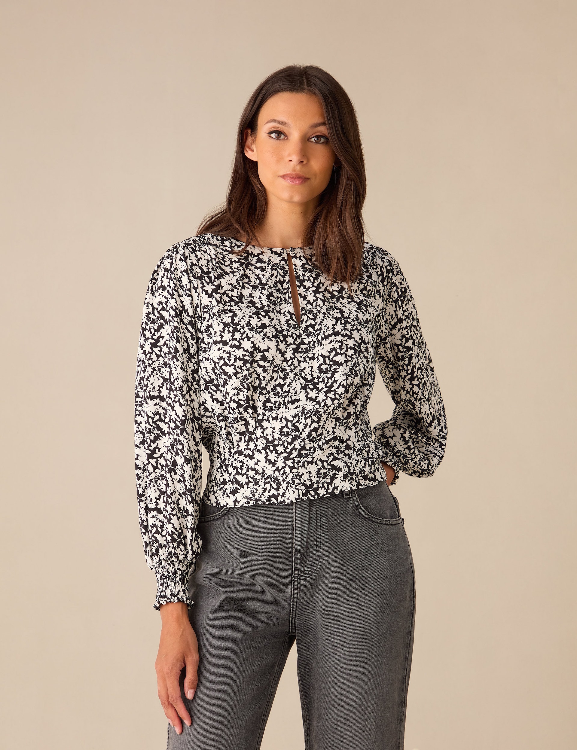 Floral Shirred Detail Relaxed Blouse | RO&ZO | M&S