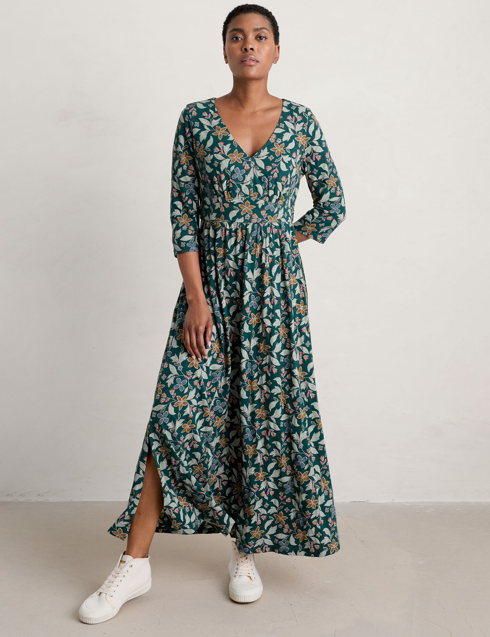 Organic Cotton Floral V-Neck Maxi Dress | Seasalt Cornwall | M&S