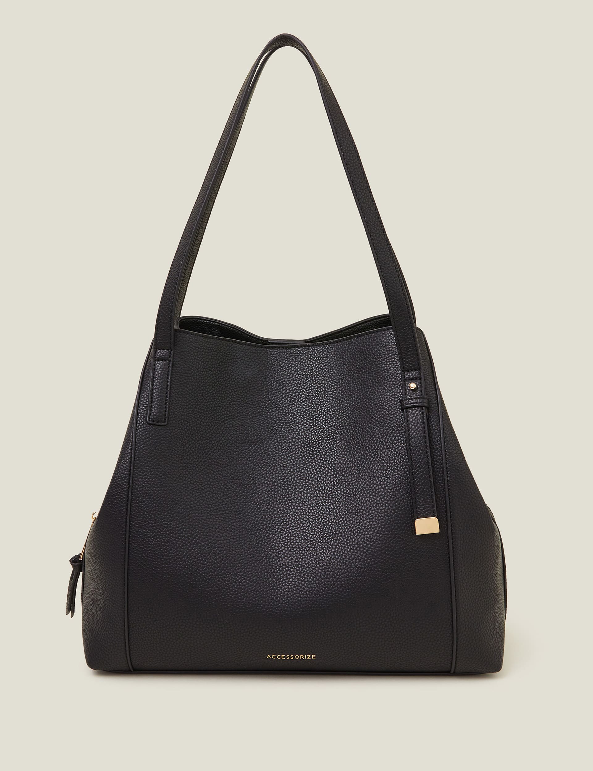 zip detail shoulder tote bag!