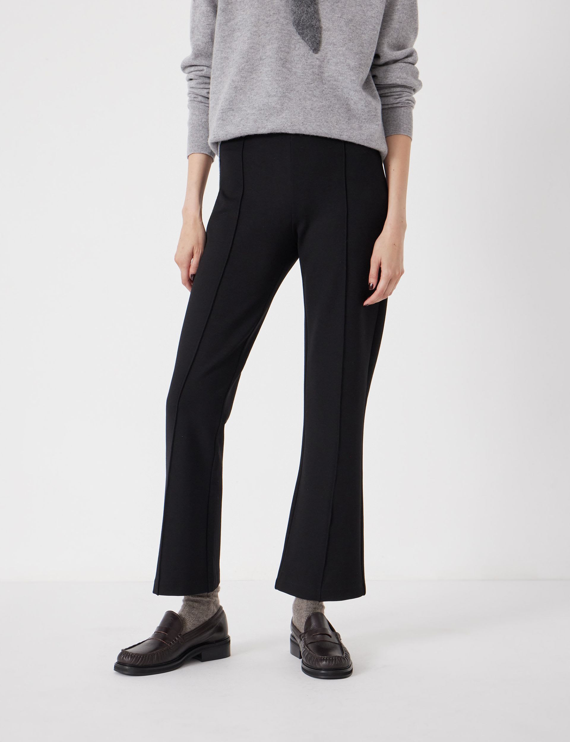 Jersey Flared Cropped Trousers