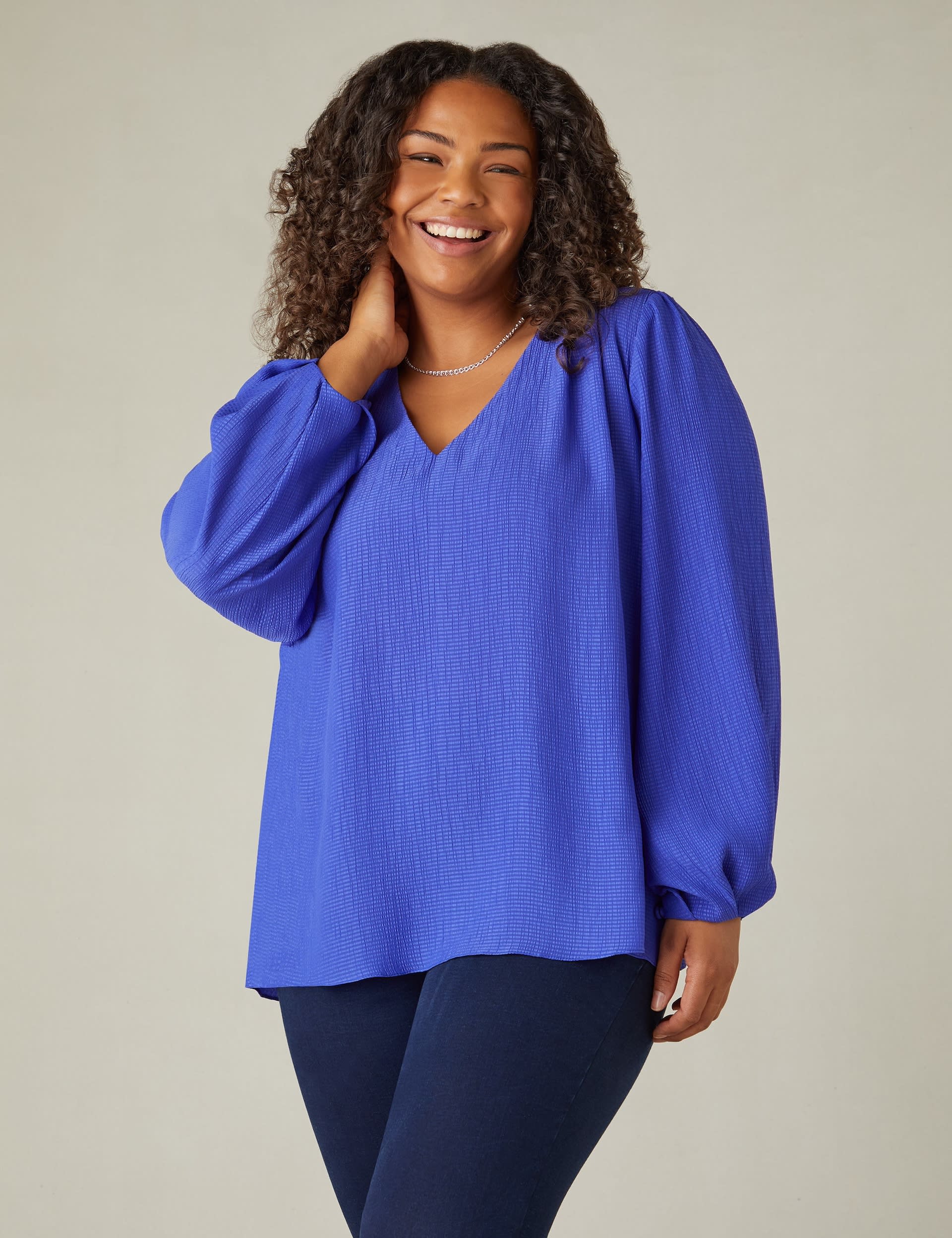 Textured V-Neck Blouse | Live Unlimited London | M&S