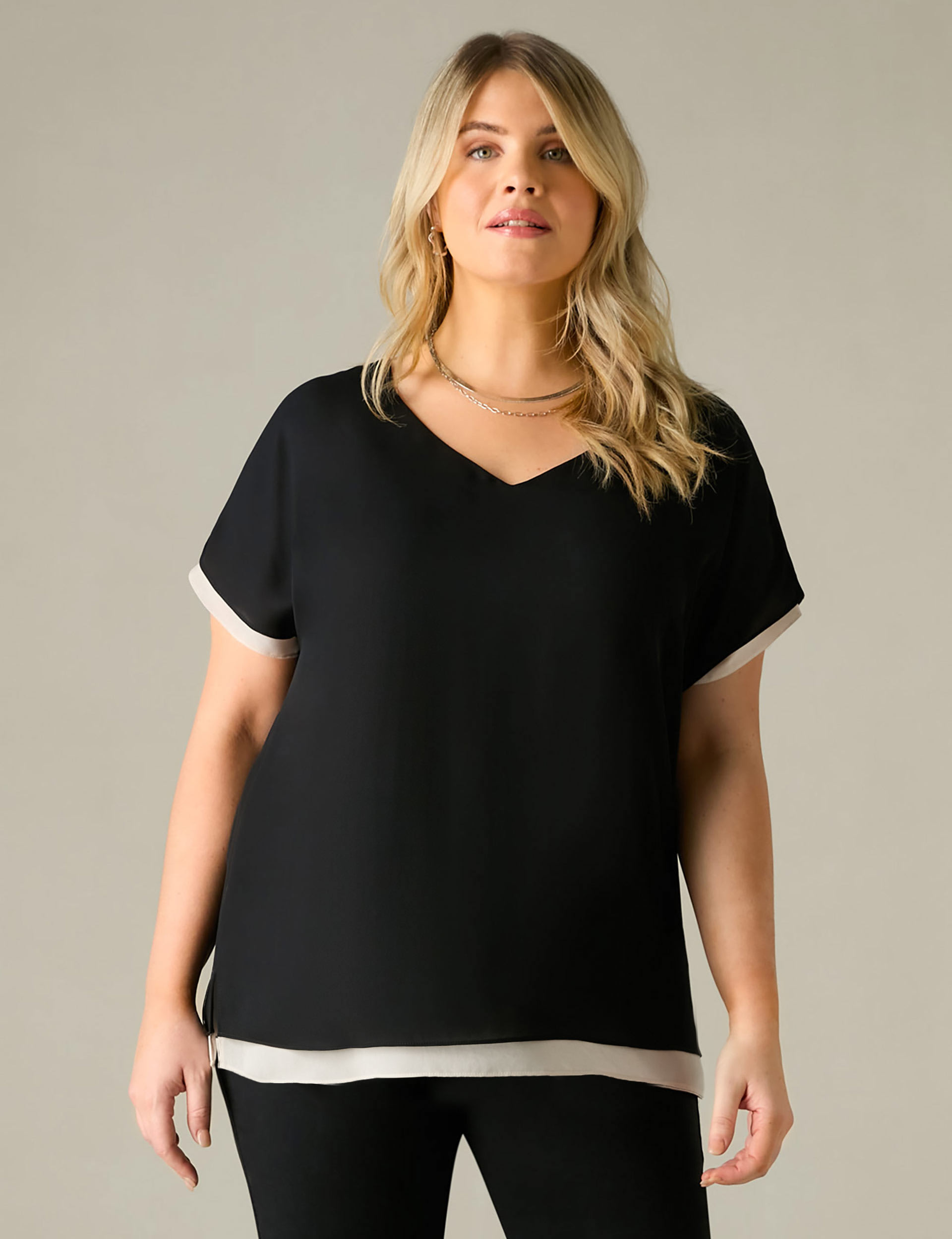 Layered V-Neck Top | Live Unlimited London | M&S