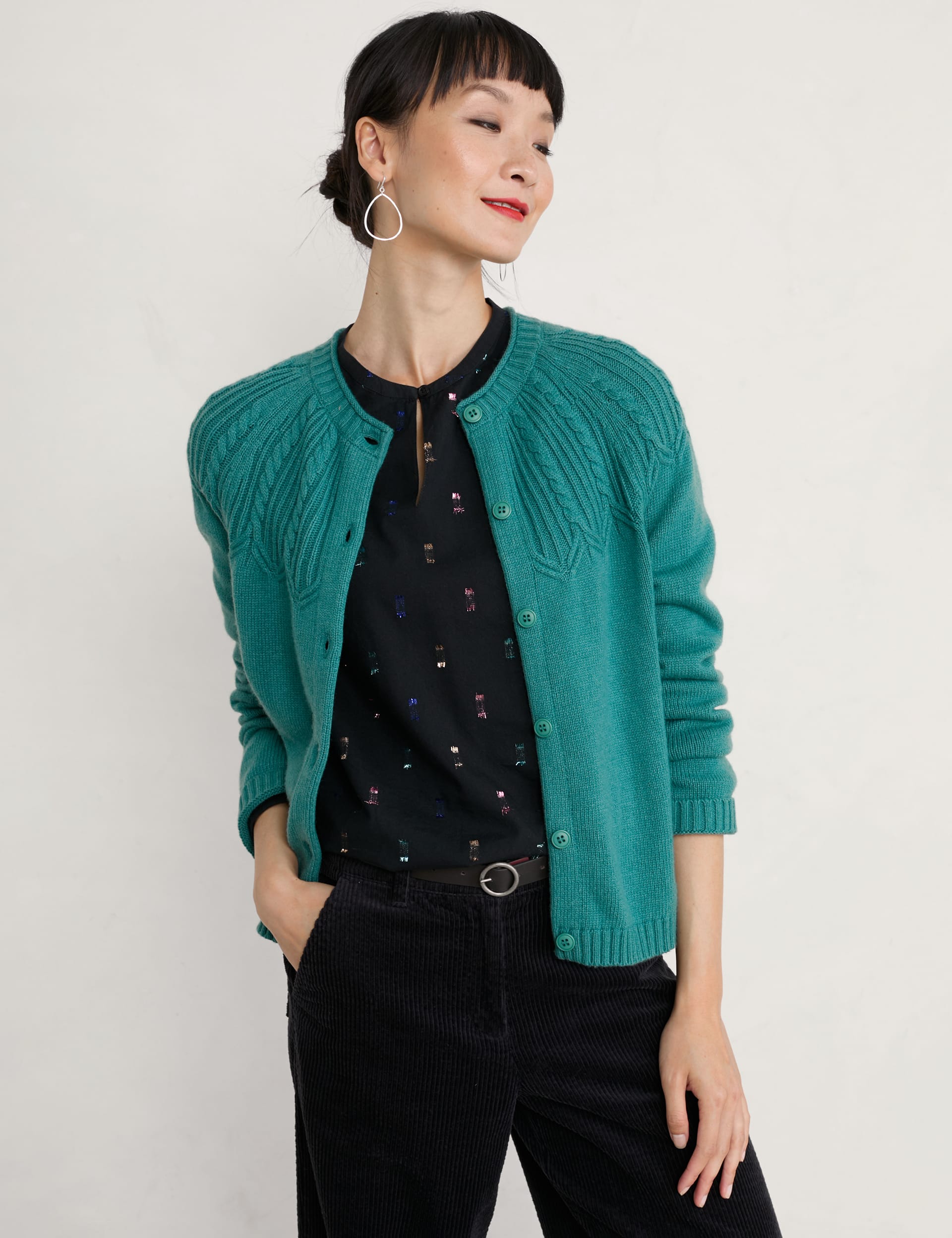 Cable Knit Cardigan with Merino Wool | Seasalt Cornwall | M&S