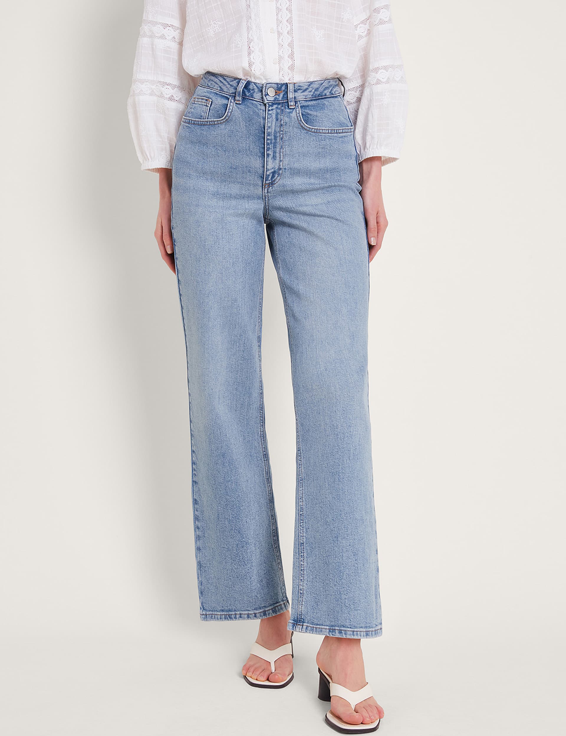 Wide Leg Ankle Grazer Jeans | Monsoon | M&S