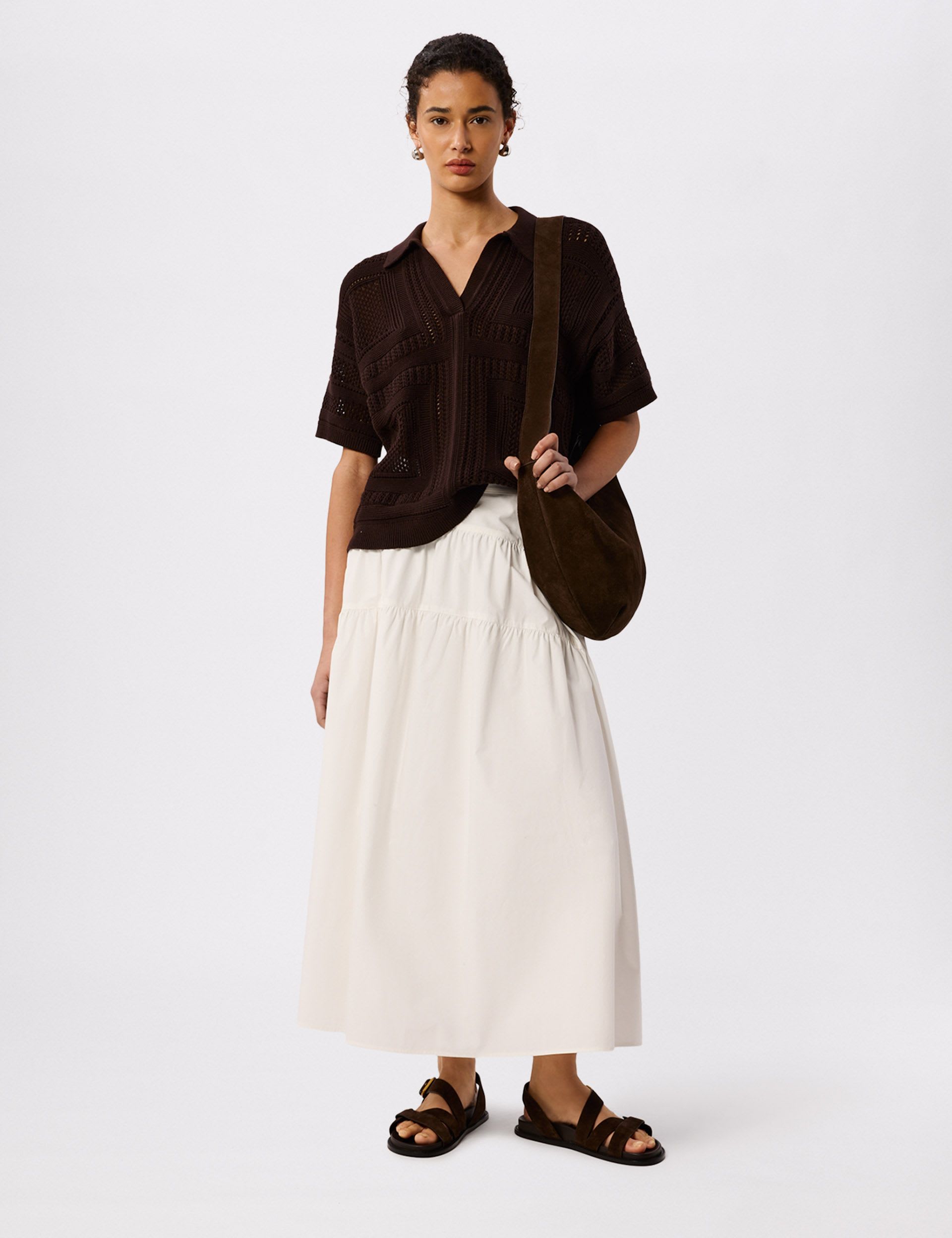 Pure Cotton Open Knit Polo Top | Whistles | M&S