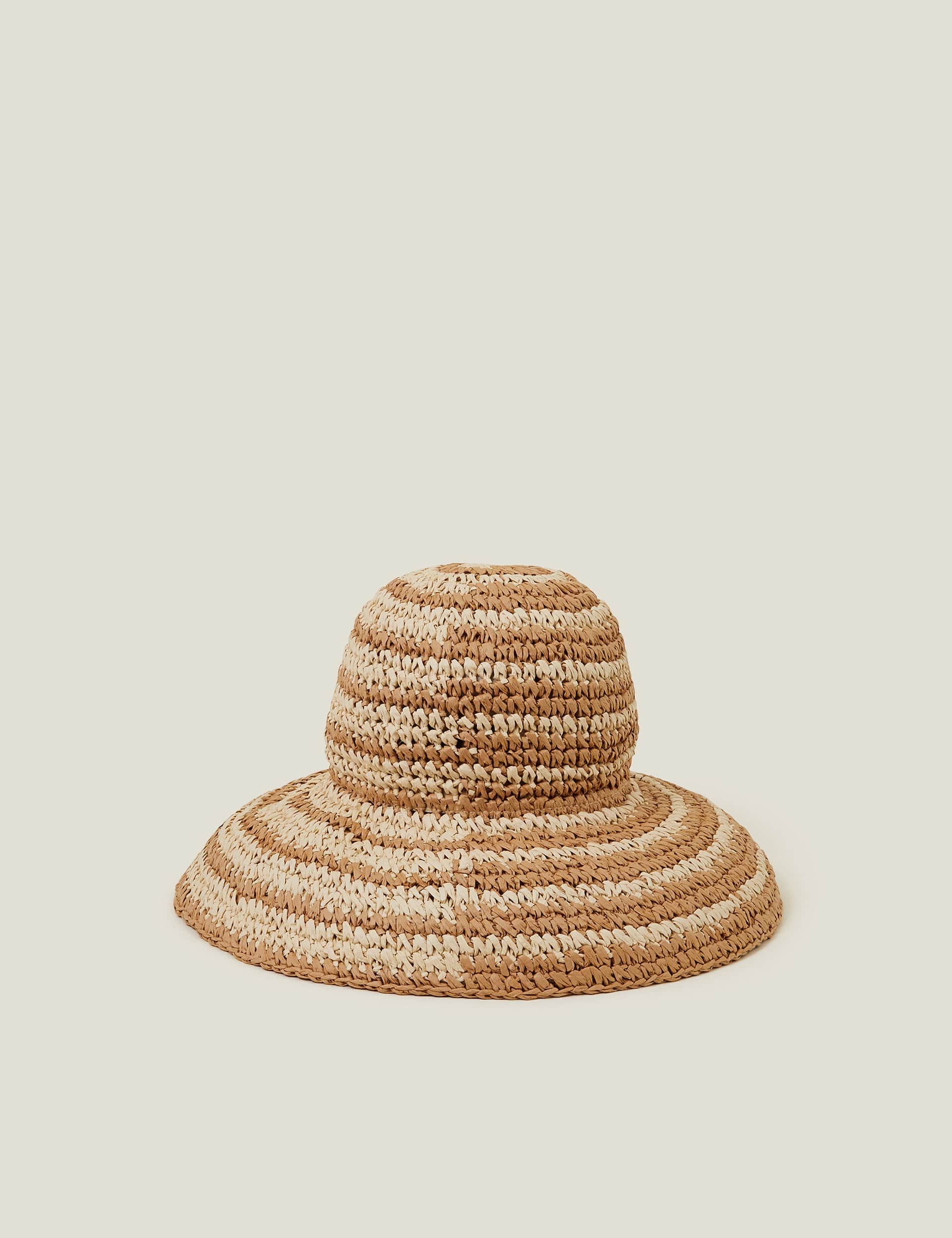 Striped Straw Bucket Hat main image 0