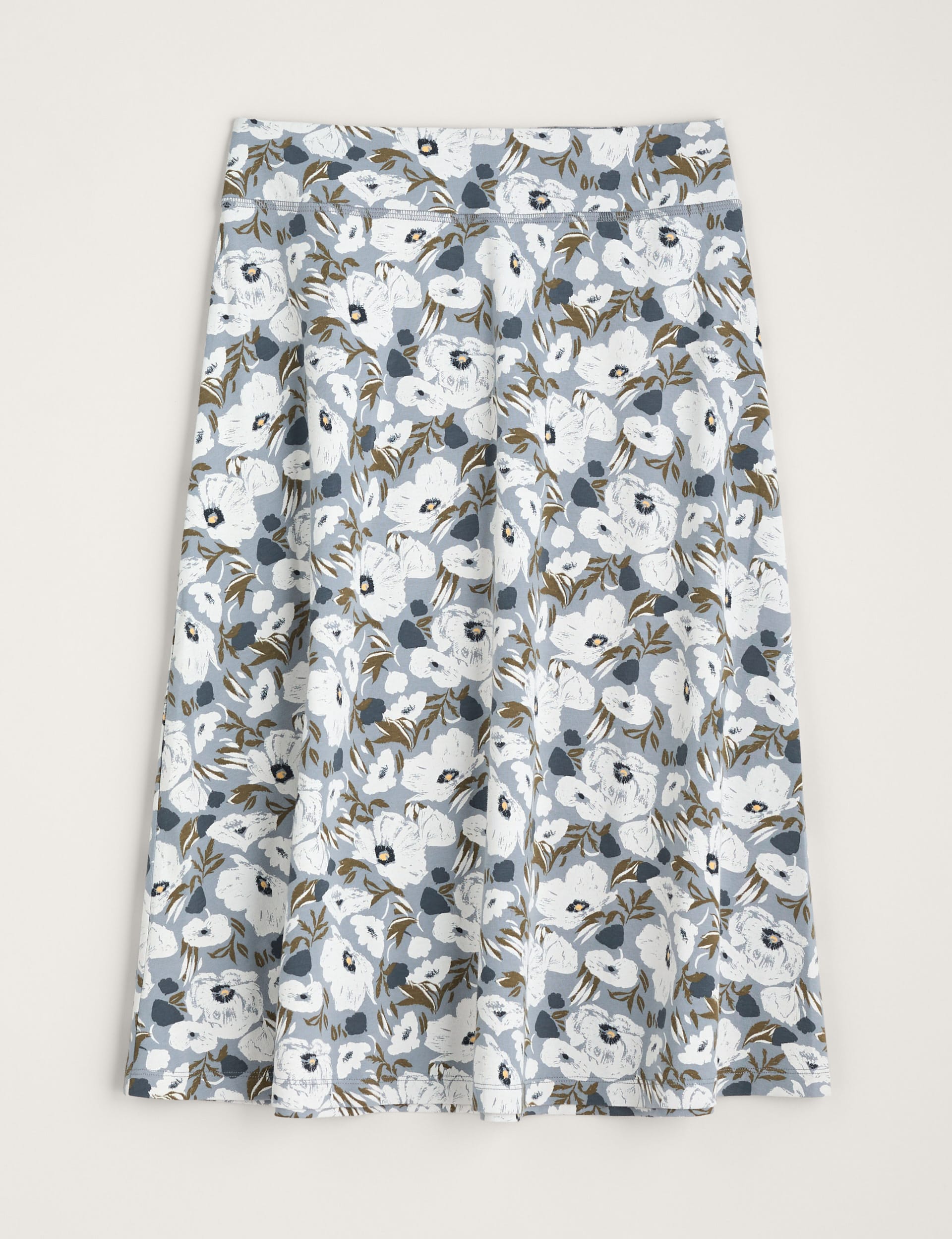 Cotton Rich Floral Knee Length A-Line Skirt