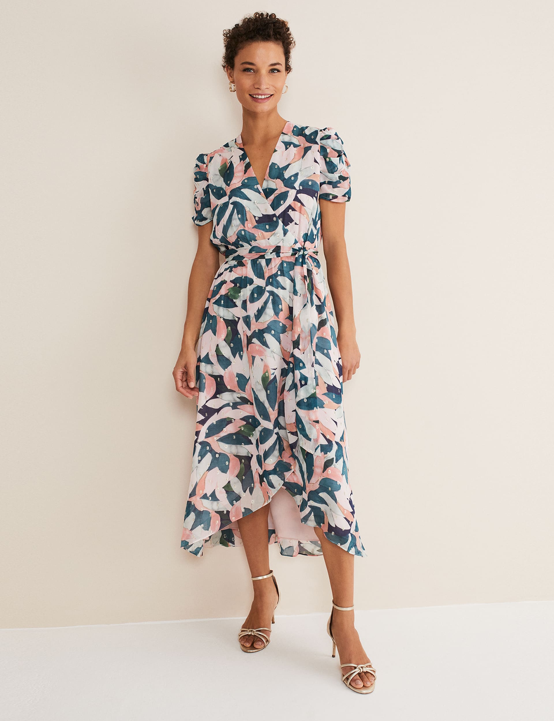 Floral V-Neck Tie Waist Midi Wrap Dress | Phase Eight | M&S