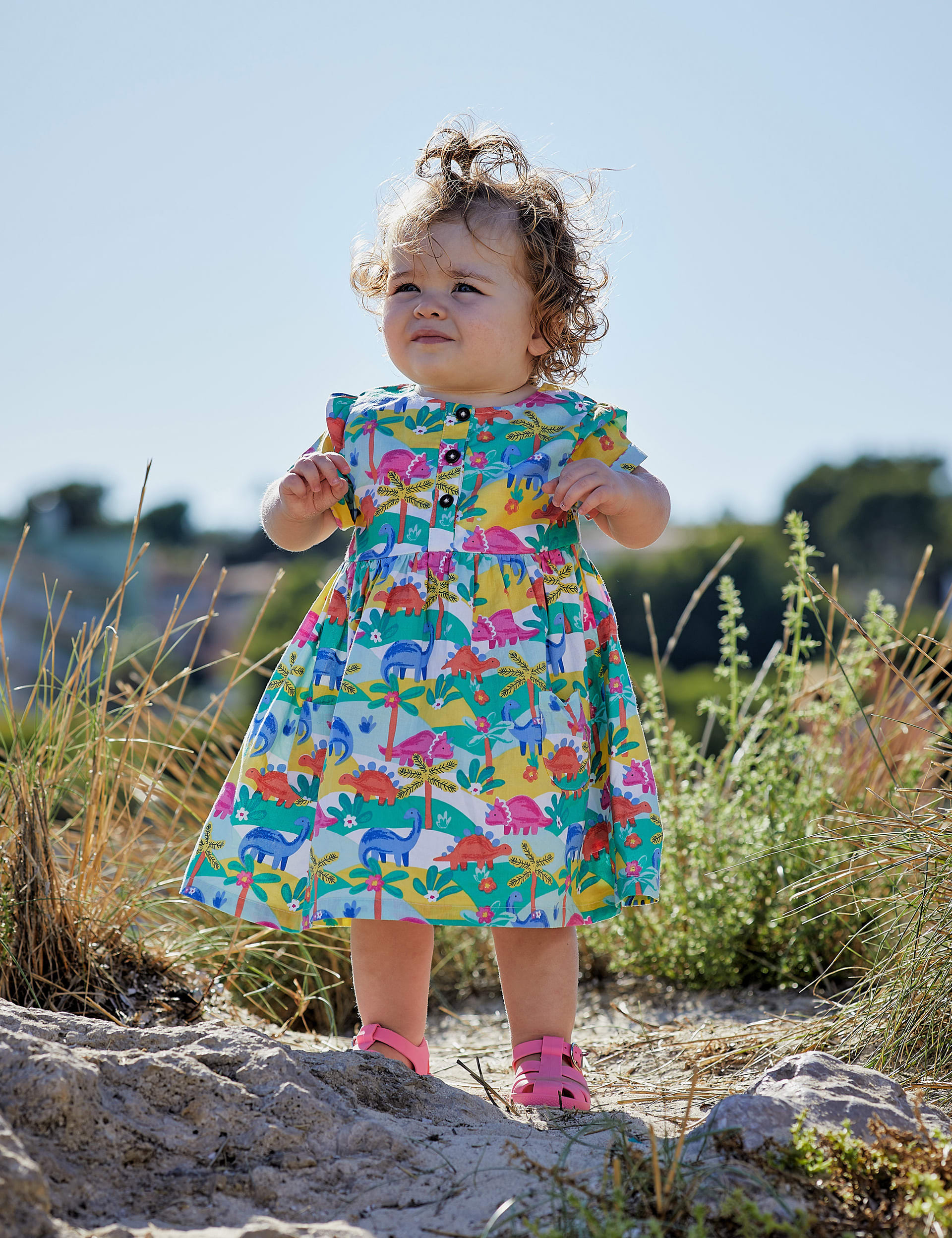 Pure Cotton Dinosaur Dress (6 Mths-7 Yrs) | JoJo Maman Bébé | M&S