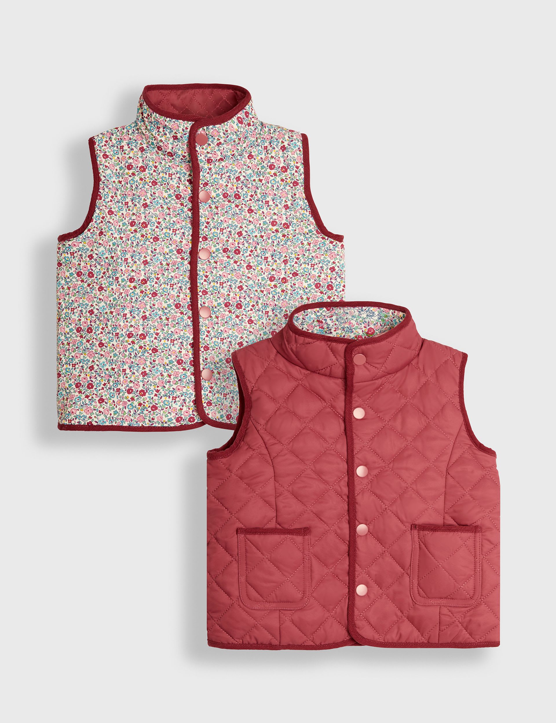 White Floral Zip Up Gilet (Kids) main image 0