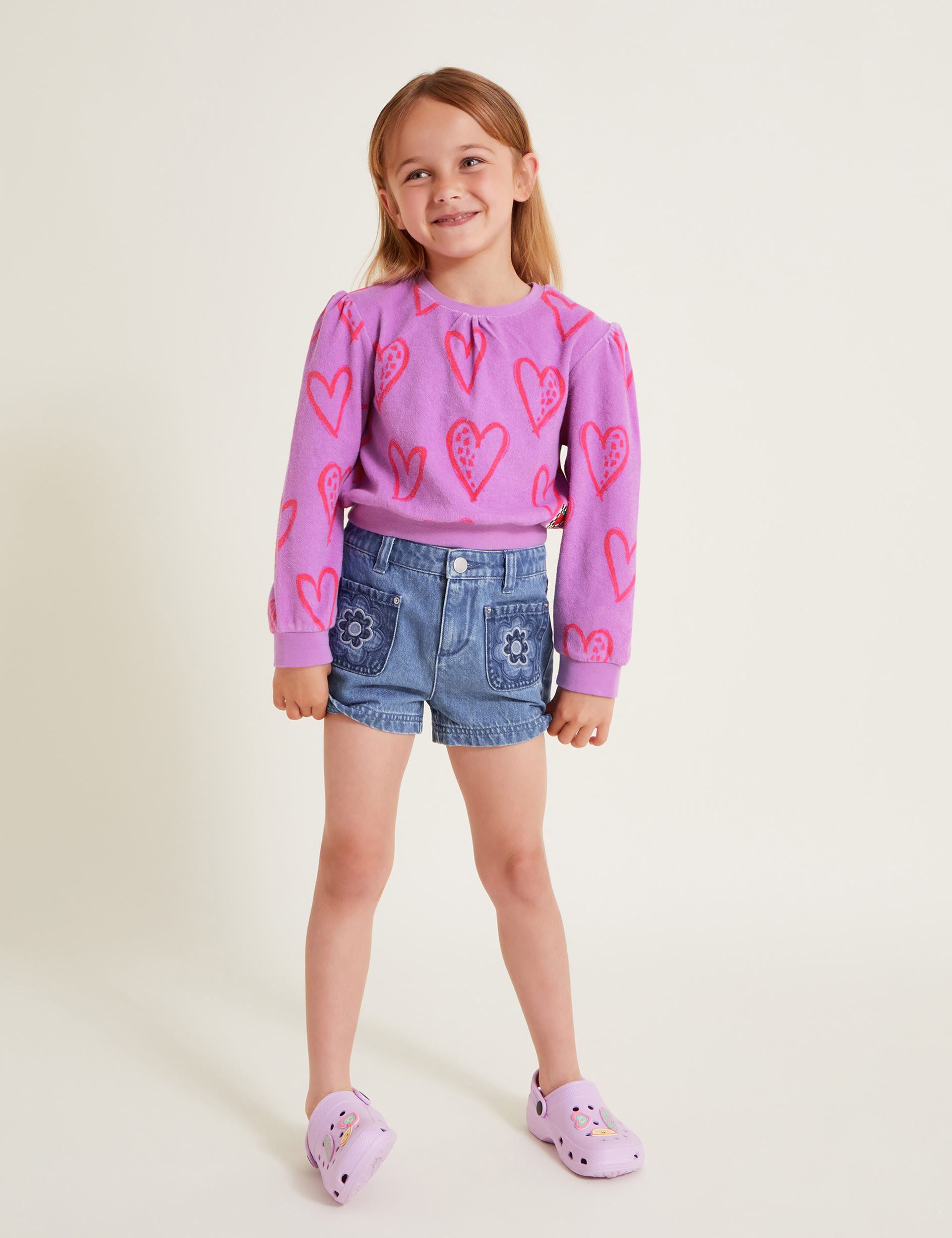 Denim Floral Embroidered Shorts (3-13 Yrs) | Monsoon | M&S