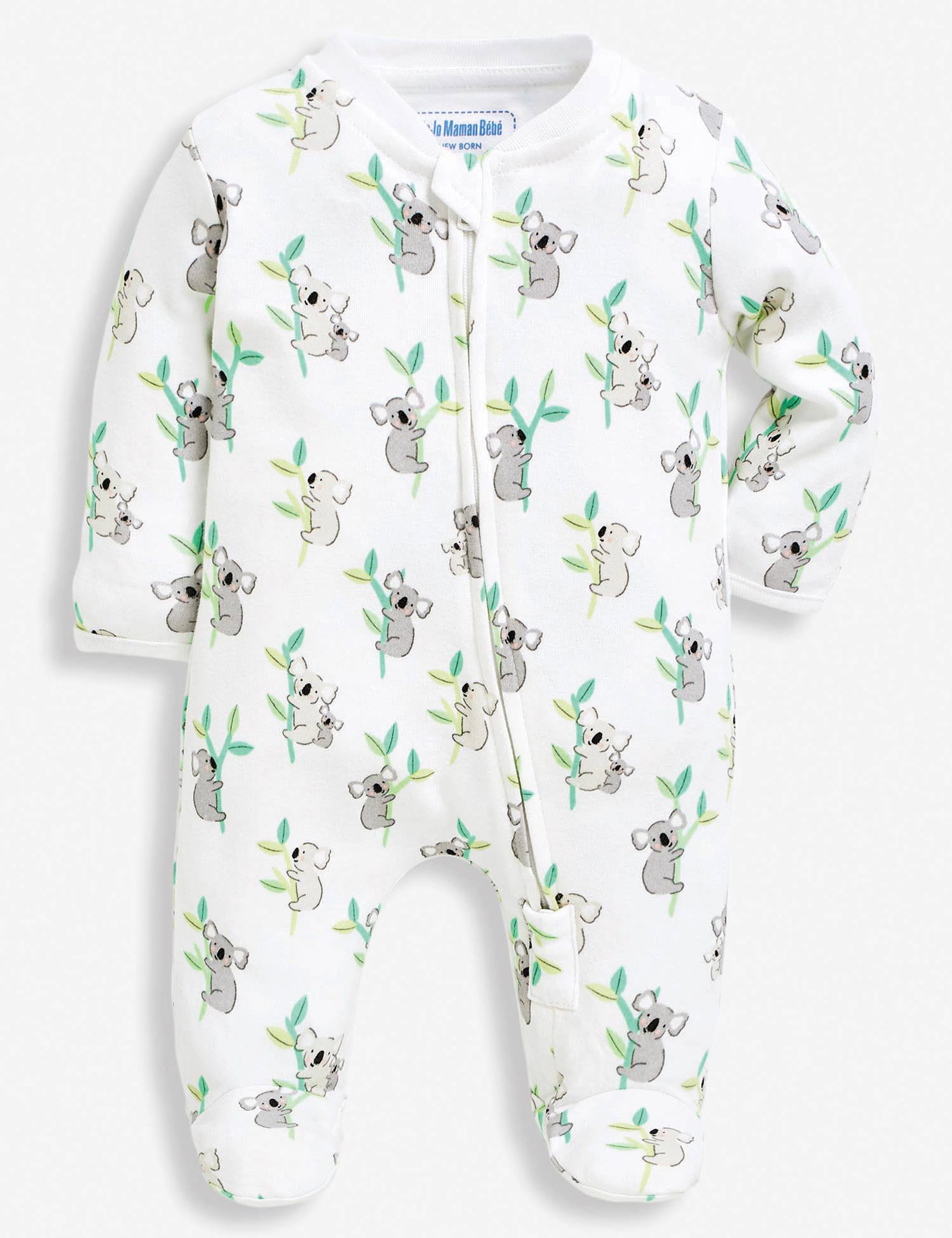 Pure Cotton Koala Print Zip Sleepsuit (0-18 Mths) | JoJo Maman Bébé | M&S