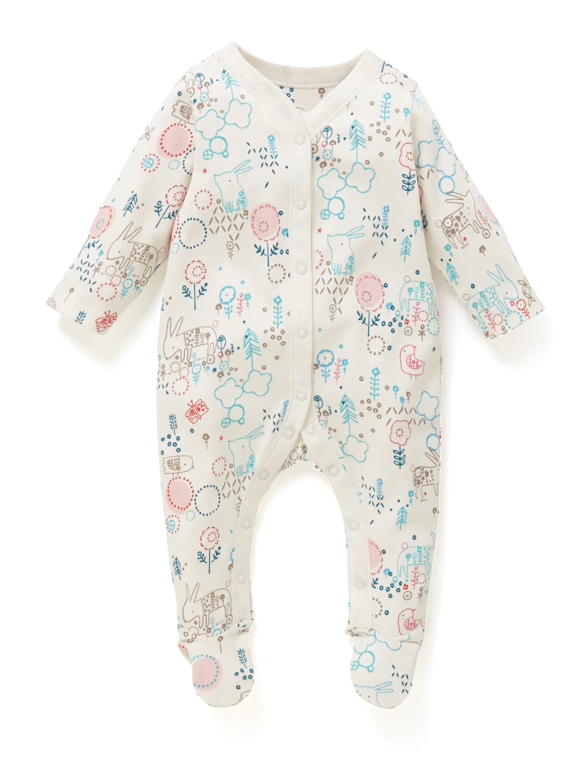 3 Pack Bunny Doodle Sleepsuits with New Perfect Popper Image 2 of 4