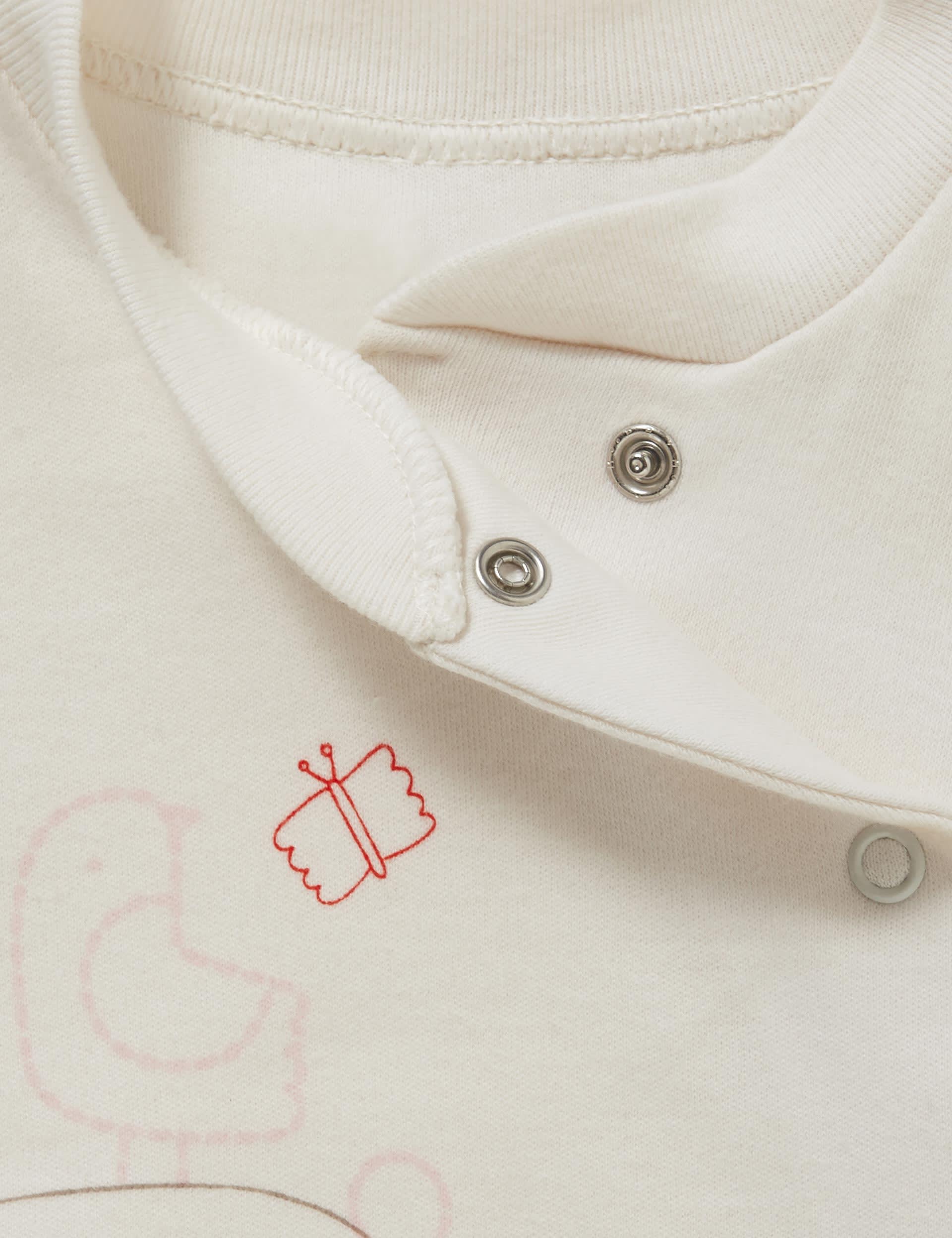 3 Pack Pure Cotton Skin Kind™ Sleepsuits Image 2 of 7