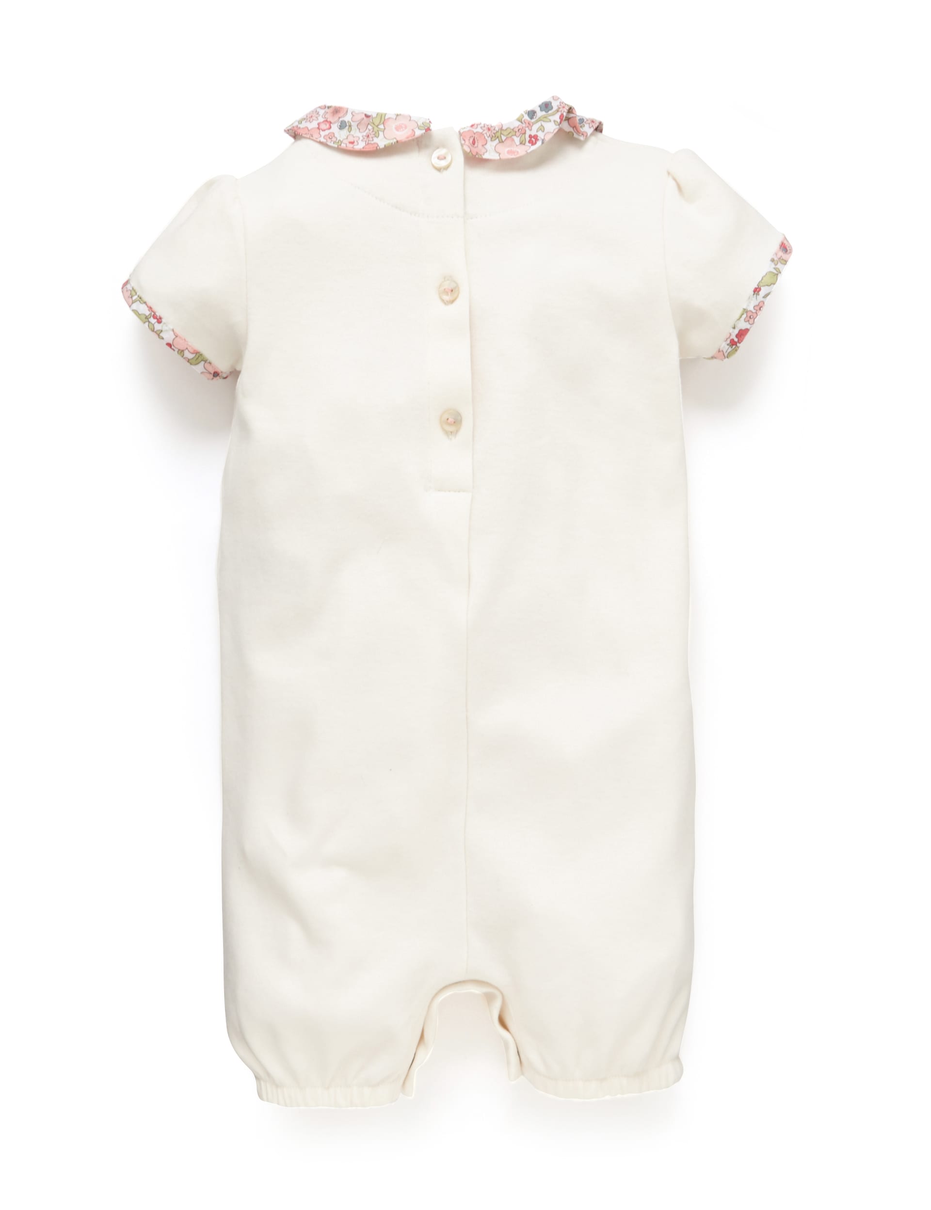 Pure Cotton Floral Trim Jersey Romper and Hat Image 1 of 2