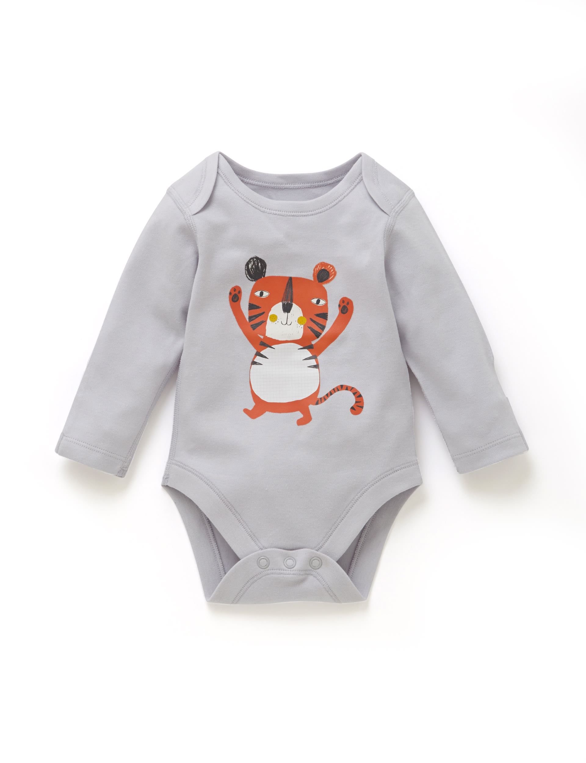 5 Pack Tiger & Striped Long Sleeved Bodysuits Image 2 of 5